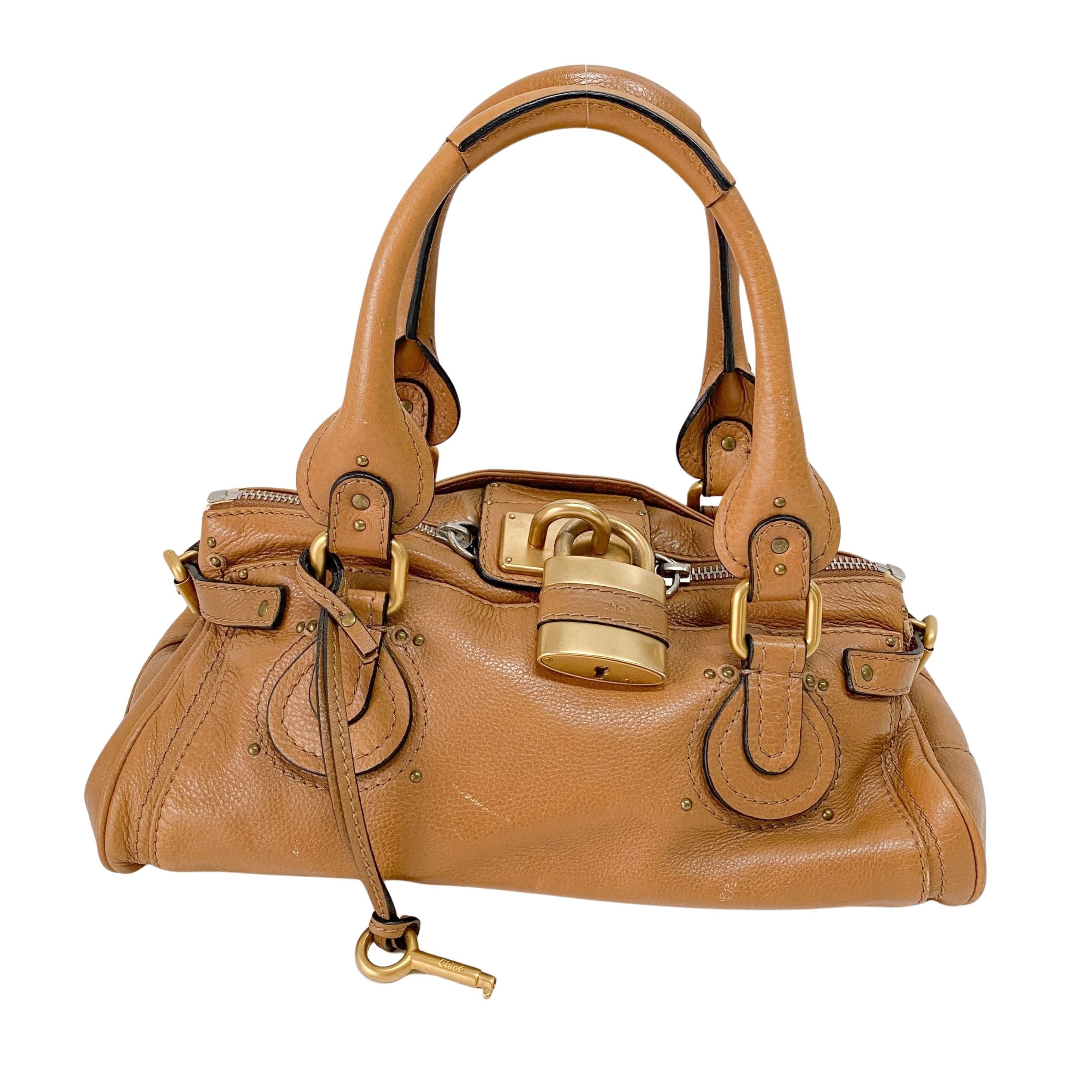Paddington Brown Calfskin Leather Shoulder Bag