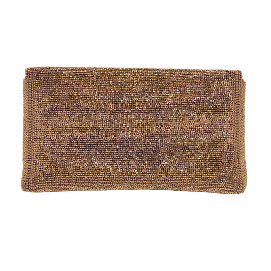 Vintage Rose Gold Beaded Gold Chain Shoulder Bag