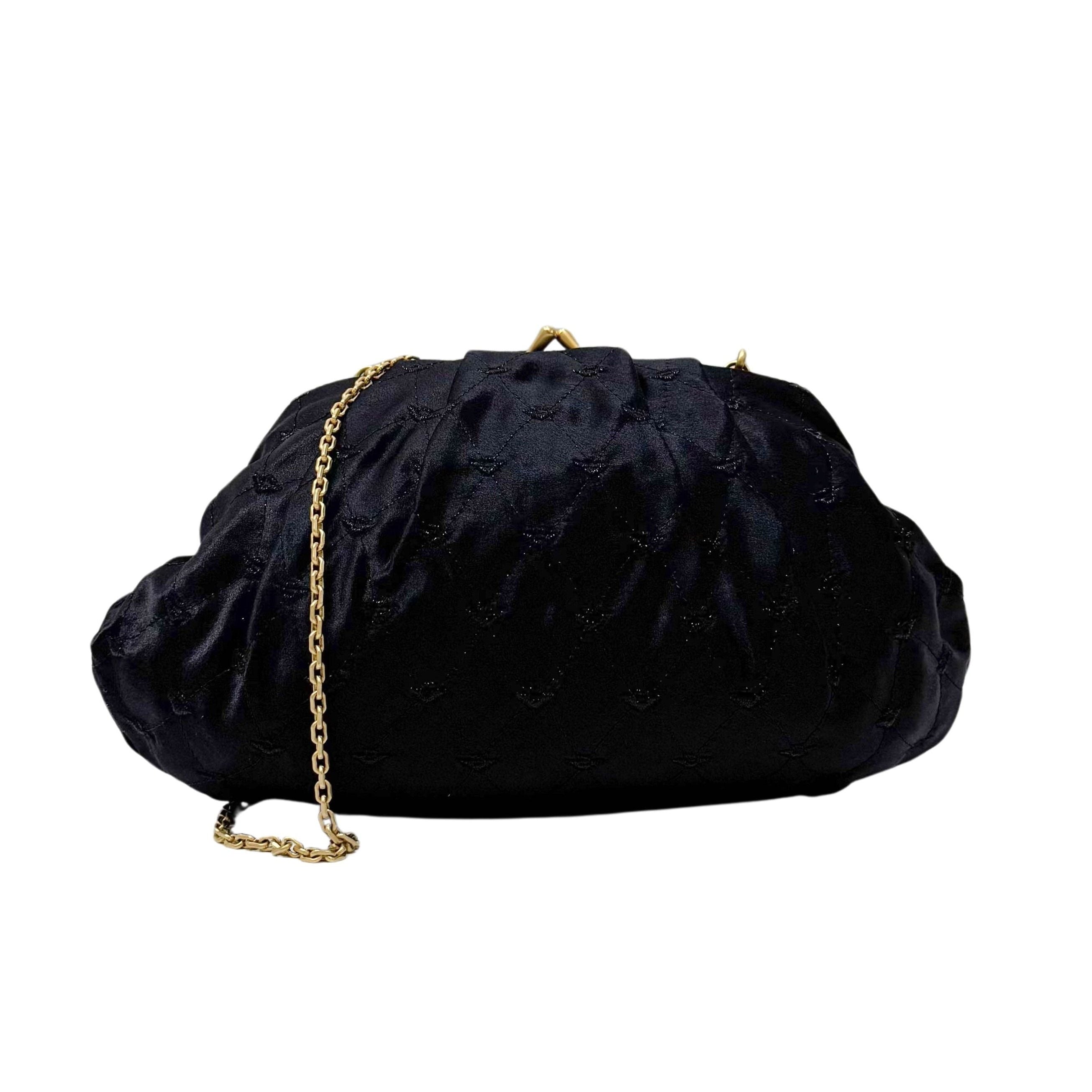 Black Silk Clutch/Shoulder Bag