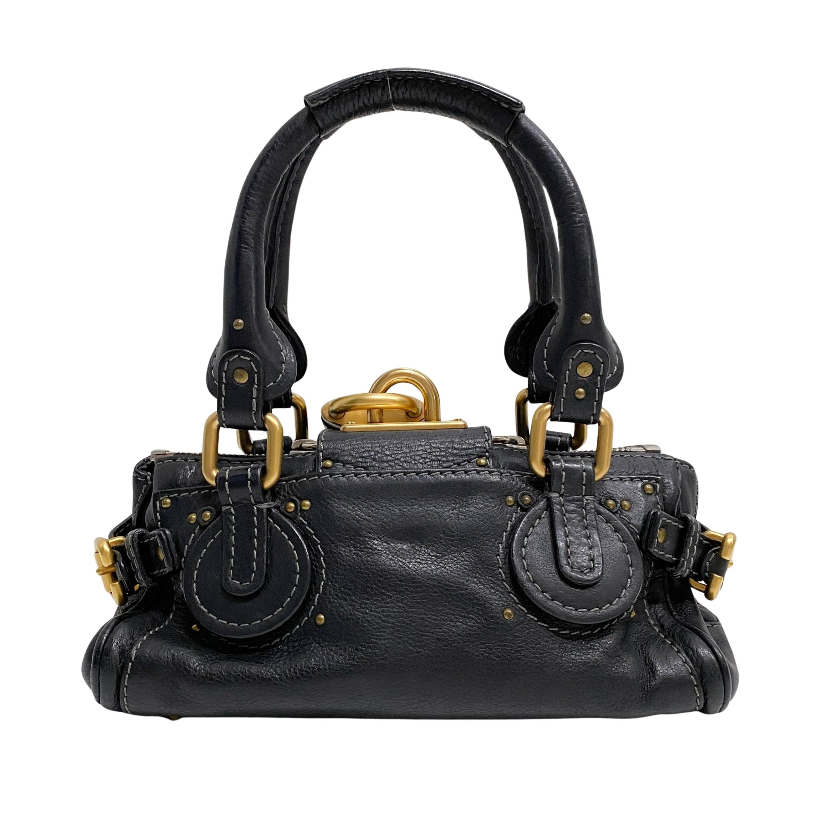 Mini Paddington Black Calfskin Shoulder Bag
