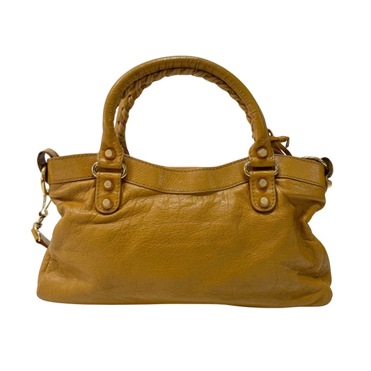 The First Yellow Leather Shoulder Two Way Bag