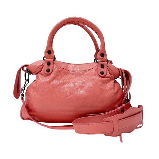 The City Pink  Leather Two Way Bag