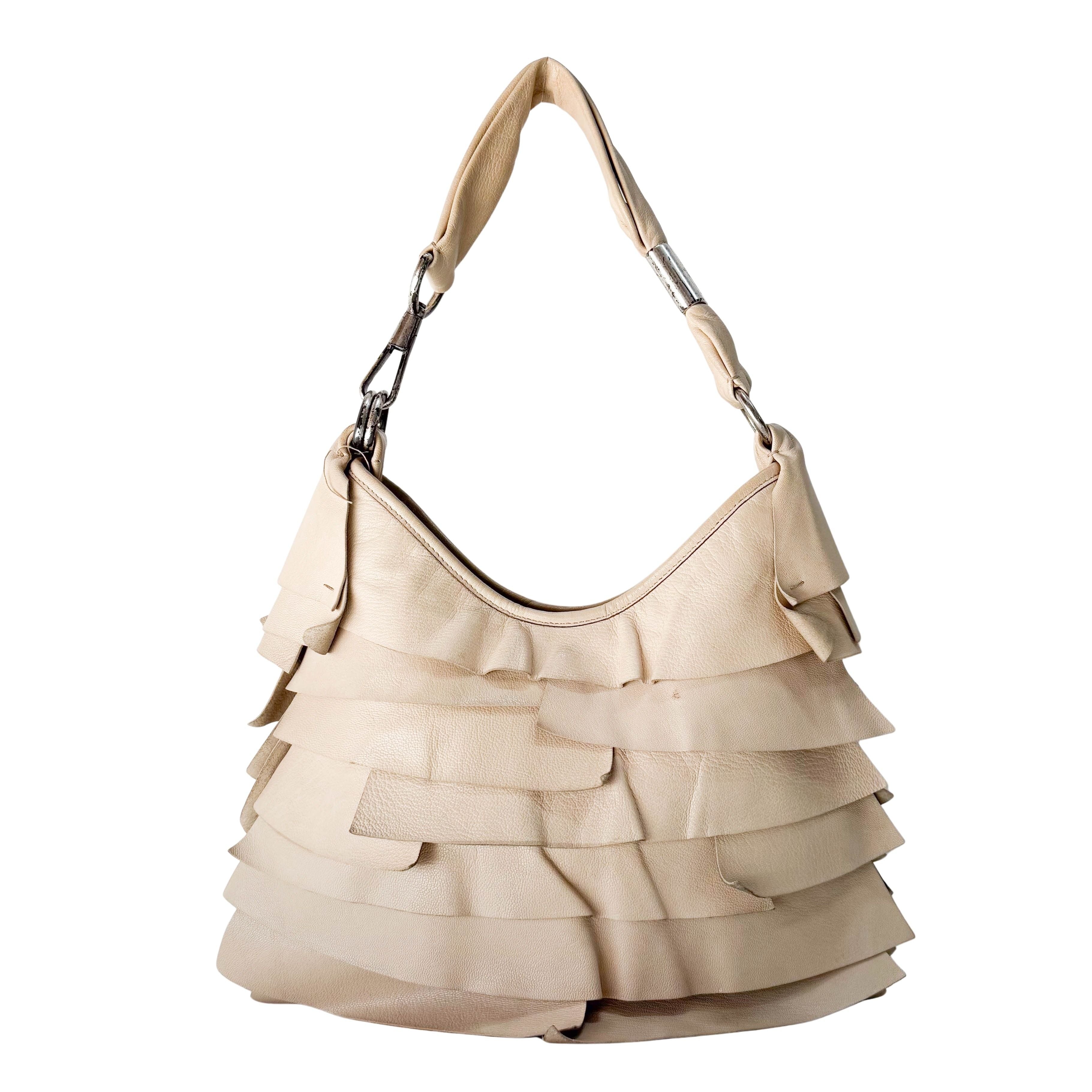 Saint-Tropez White Leather Shoulder Bag