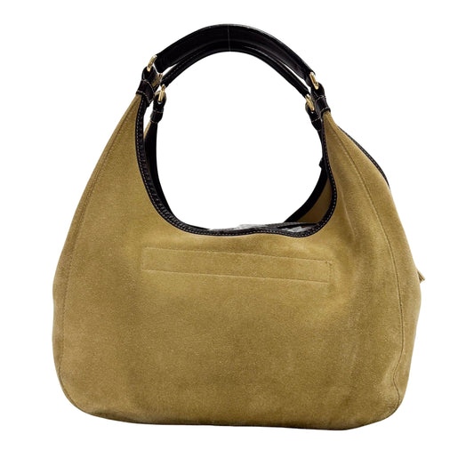 Anagram Beige Suede Shoulder Bag