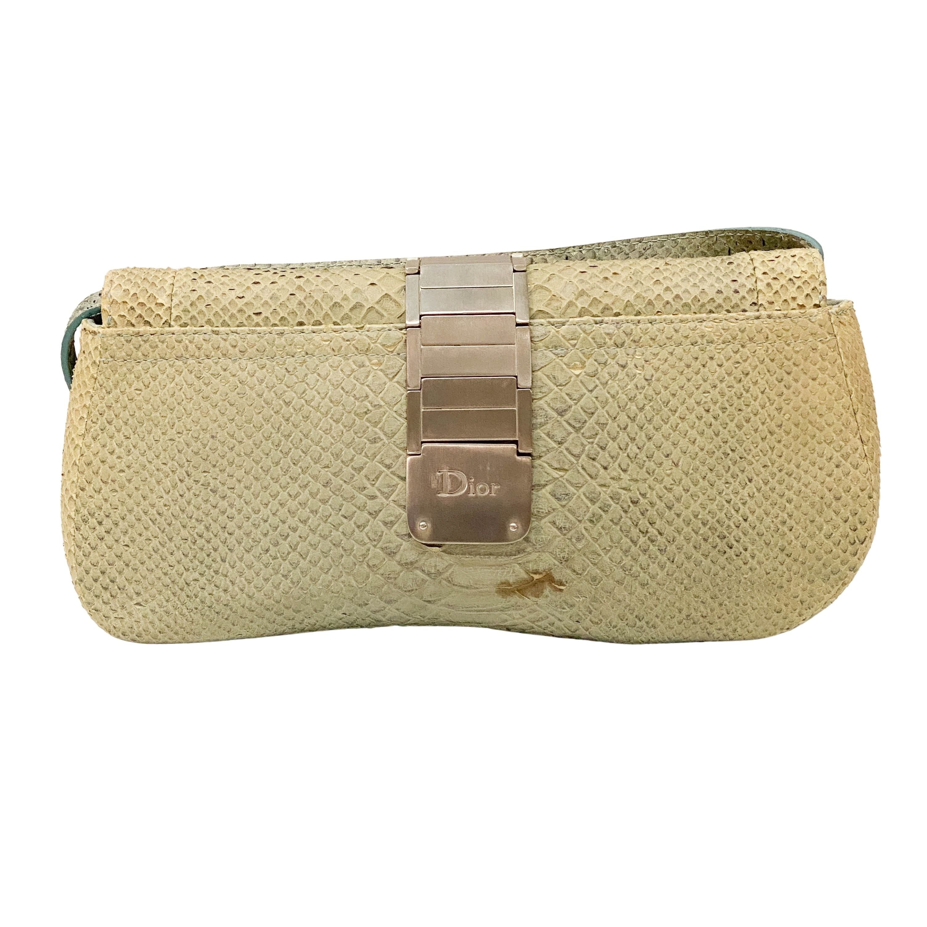 Saddle Light Grey Python Two Way Bag