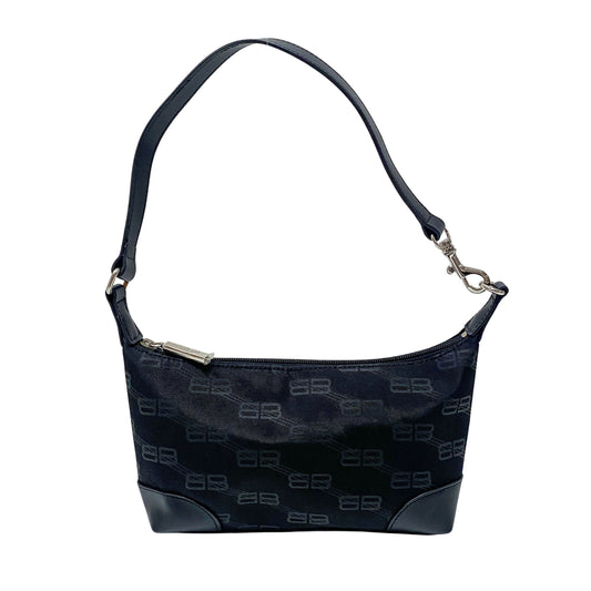Monogram Black Canvas Shoulder Bag