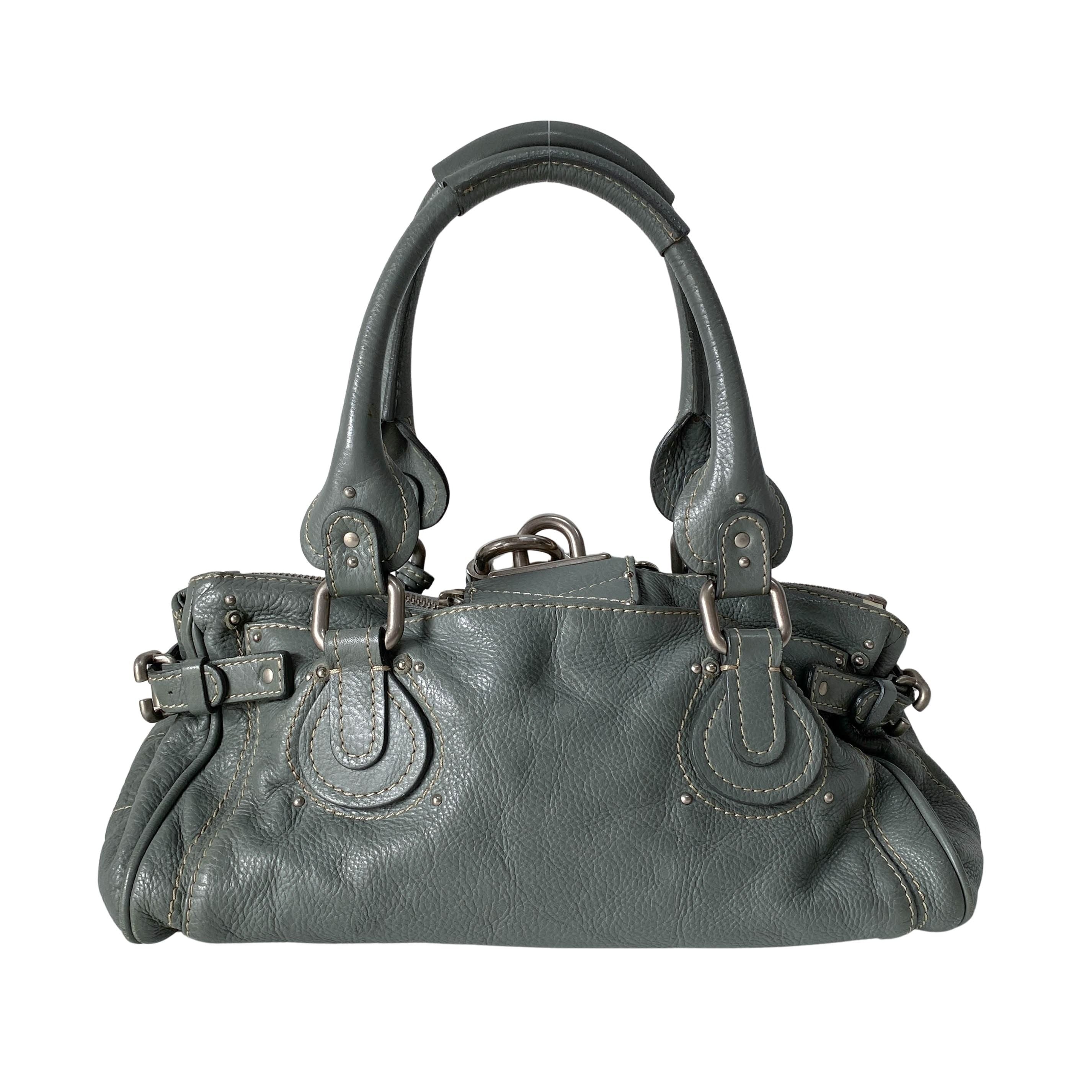 Paddington Sage Green Calfskin Leather Shoulder Bag
