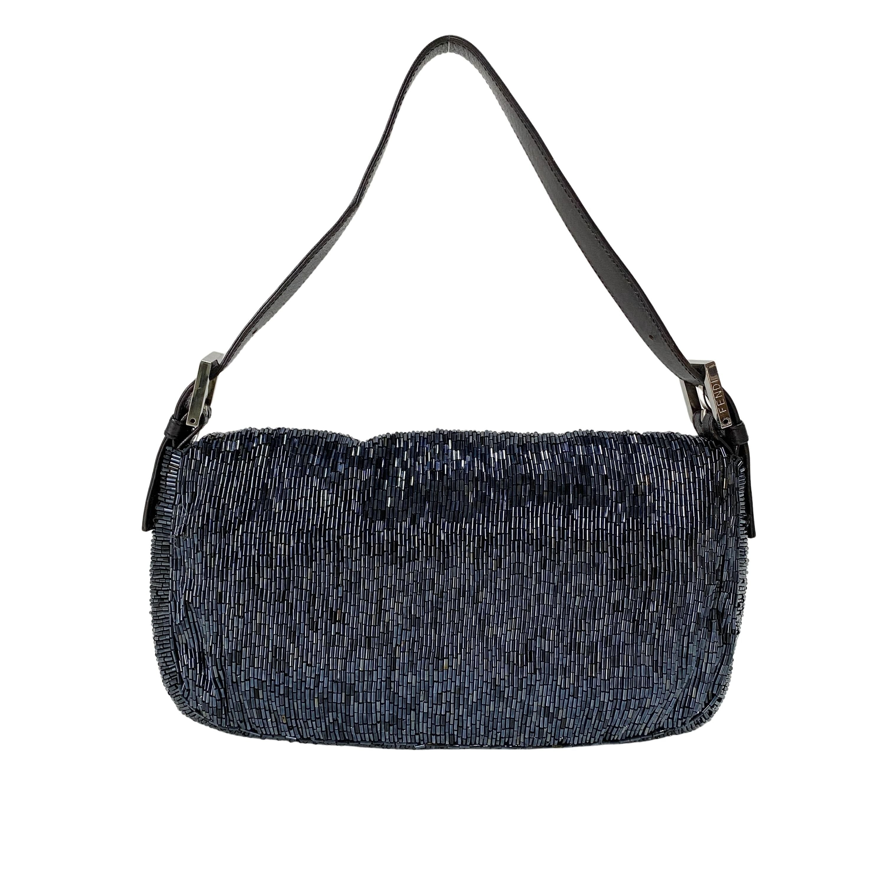 Baguette Black Beads Shoulder Bag
