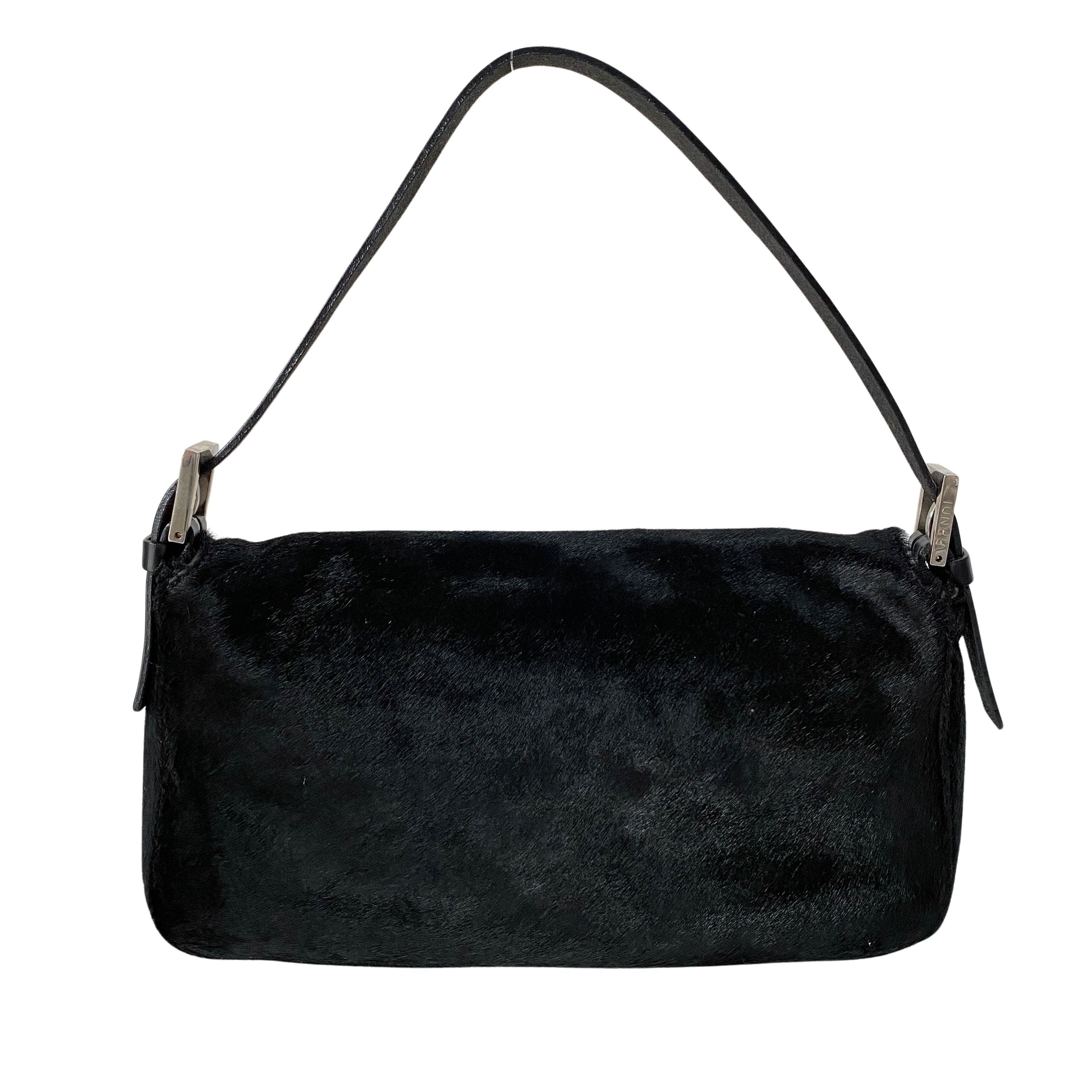 Baguette Black Pony Hair Shoulder Bag