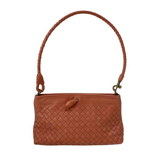 Intrecciato Pink Leather Shoulder Bag