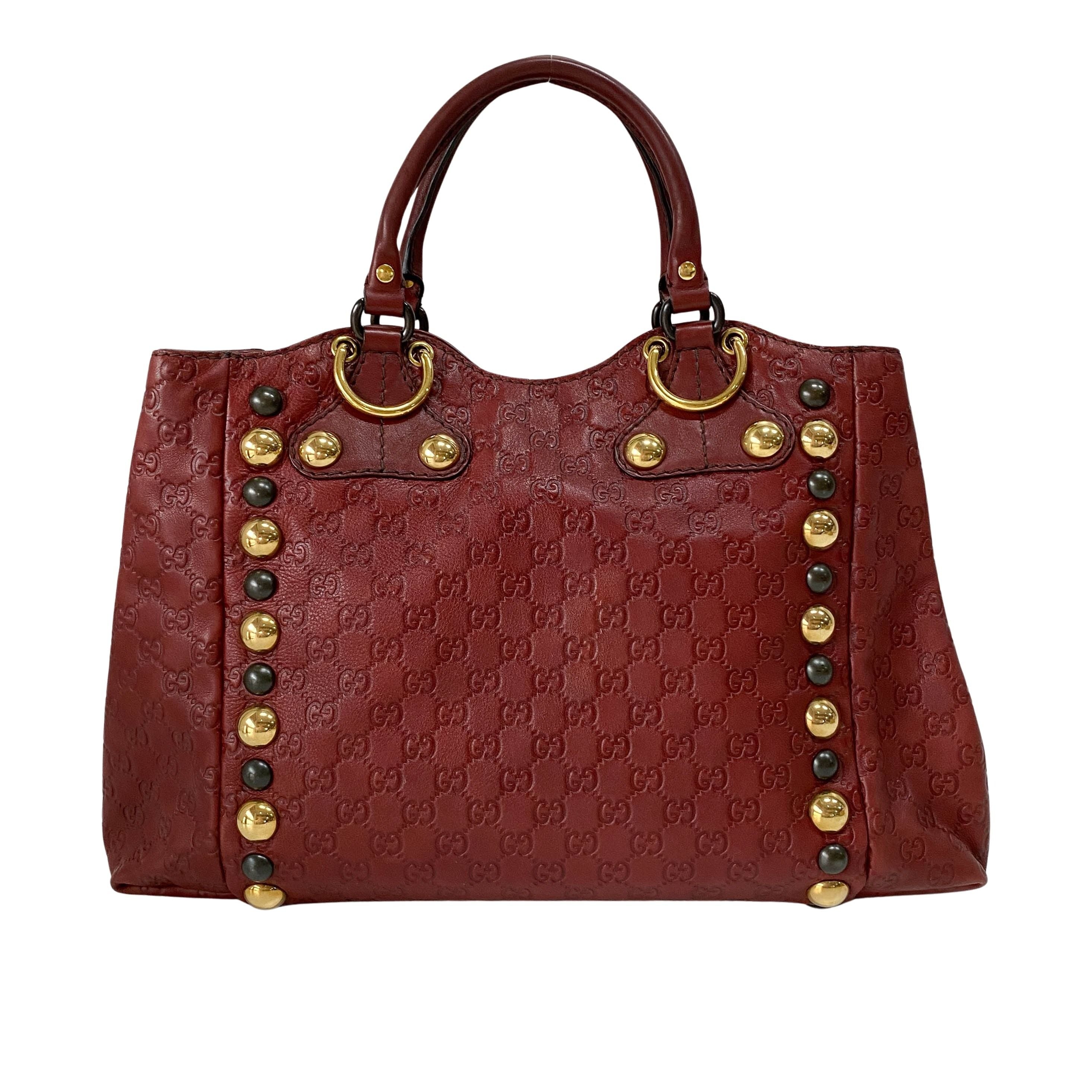 Baboushka Red Leather Tote Bag