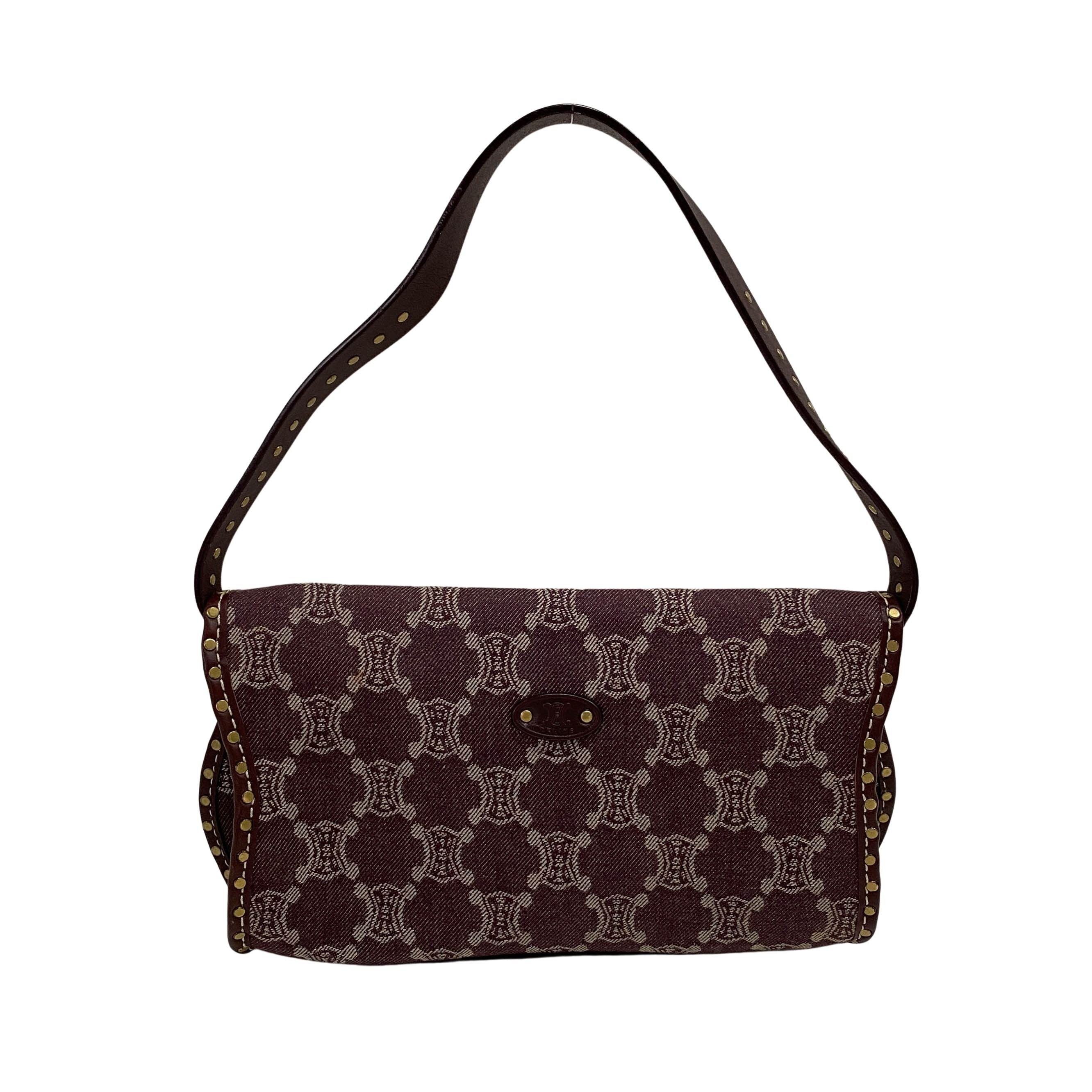 Macadam Triomphe Canvas Burgundy Shoulder Bag