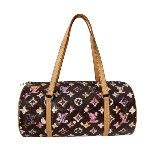 Papillon Watercolour Monogram Brown Canvas Shoulder Bag