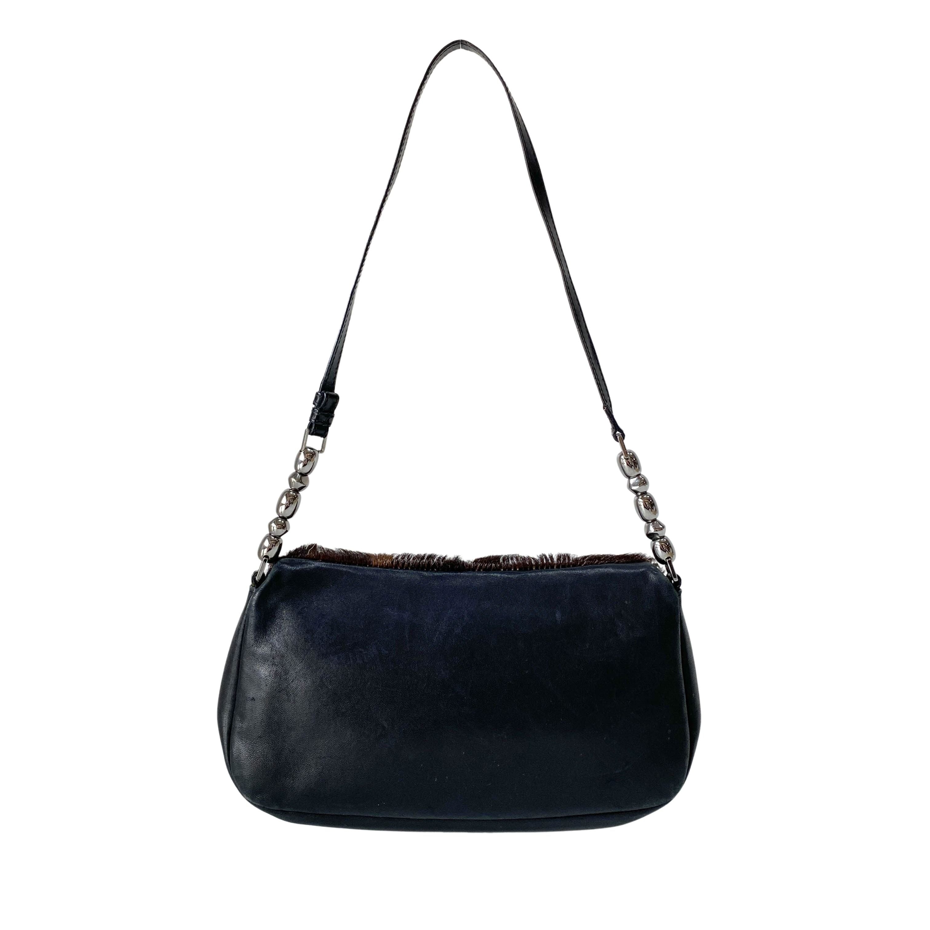 Limited Edition Malice Pearl Brown Pony Hair Shoulder Bag