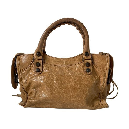 The City Mini Brown Calfskin Leather Handbag