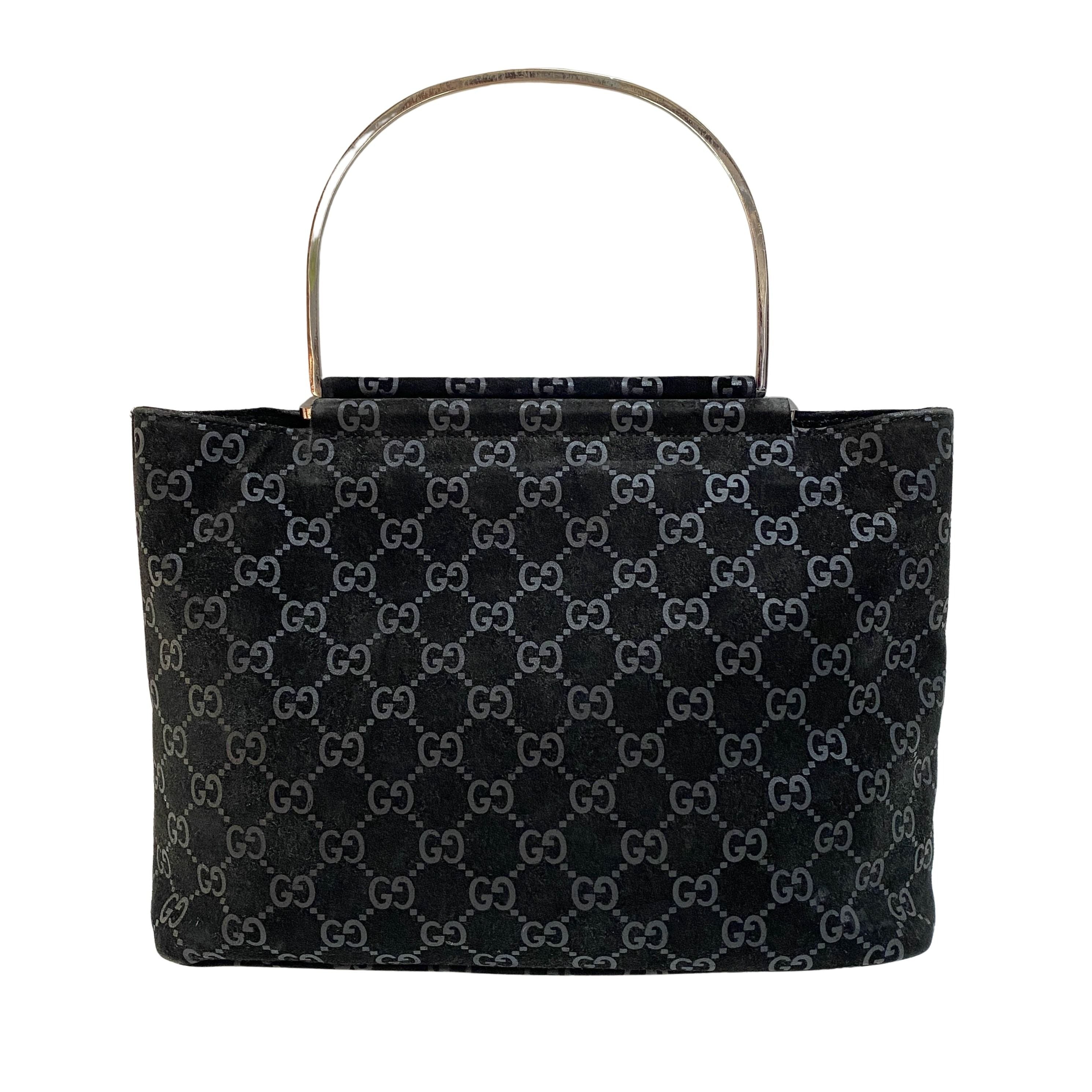 GG Black Suede Handbag