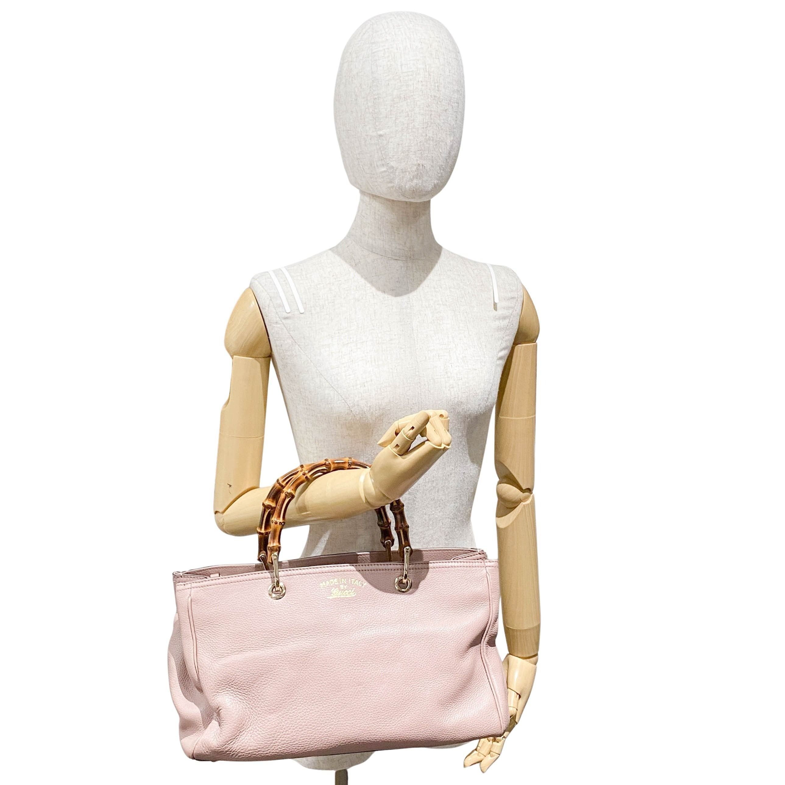 Bamboo Shopper Pink Leather Two Way Bag