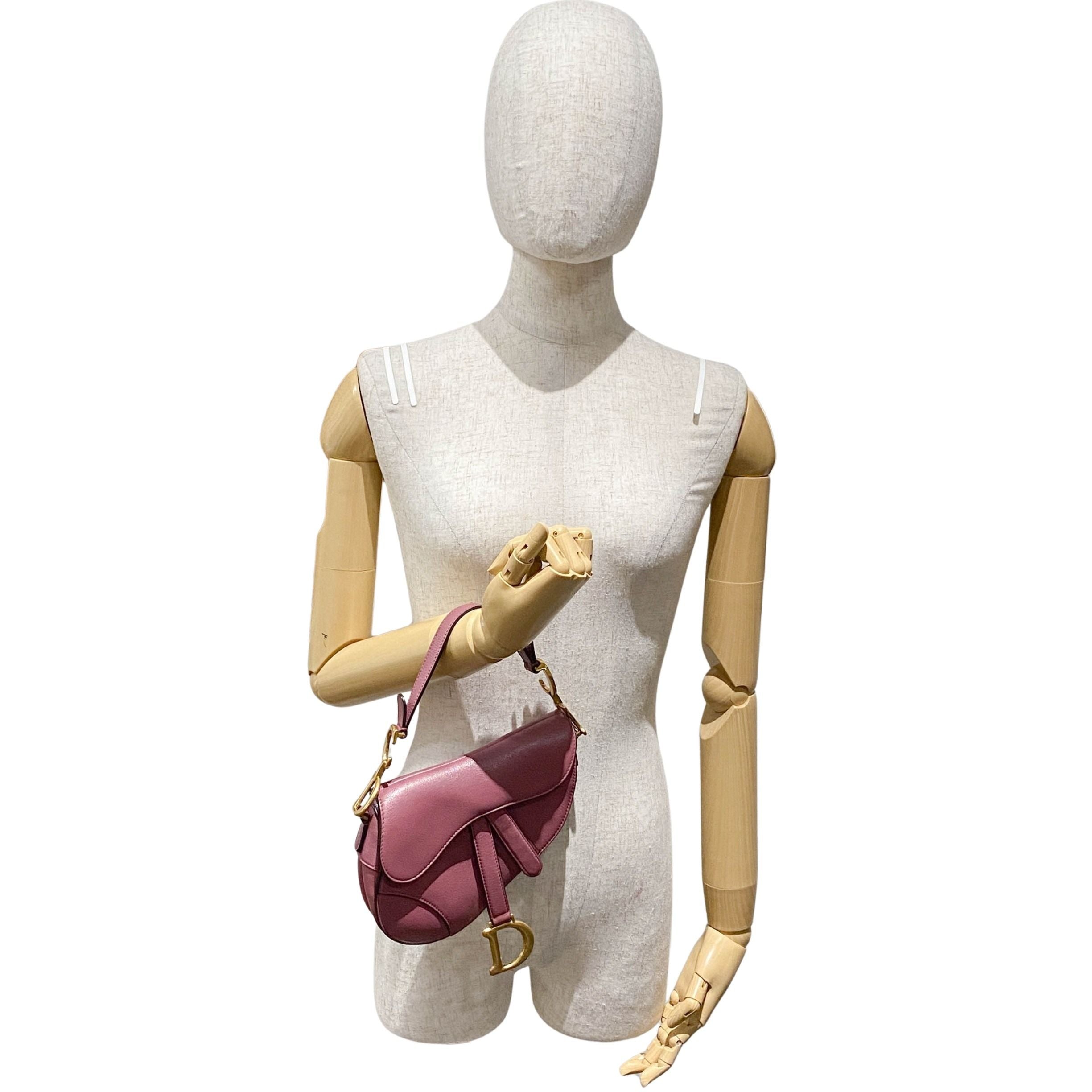 Saddle Purple/Pink Leather Shoulder Bag