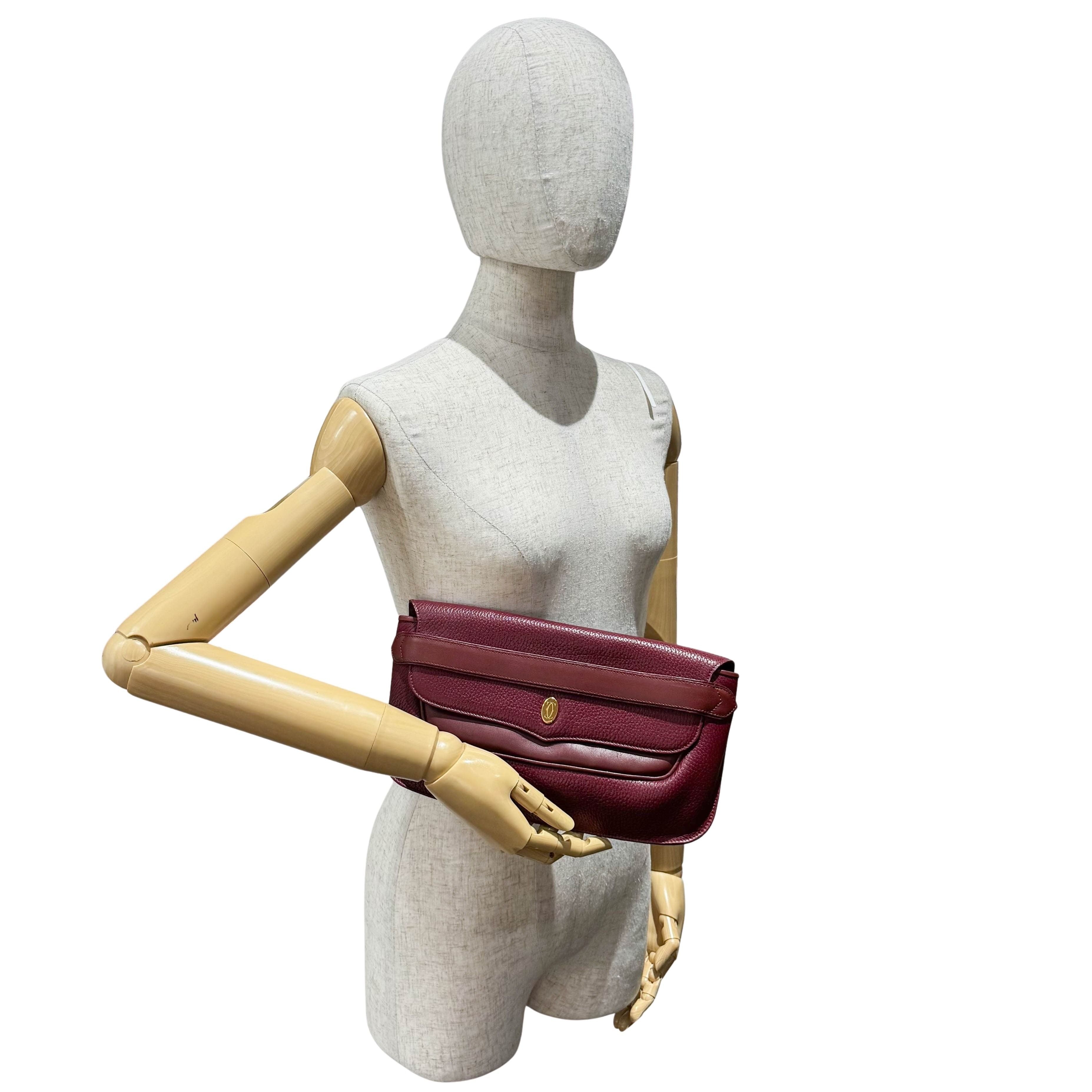 Must de Burgundy Leather Clutch Bag