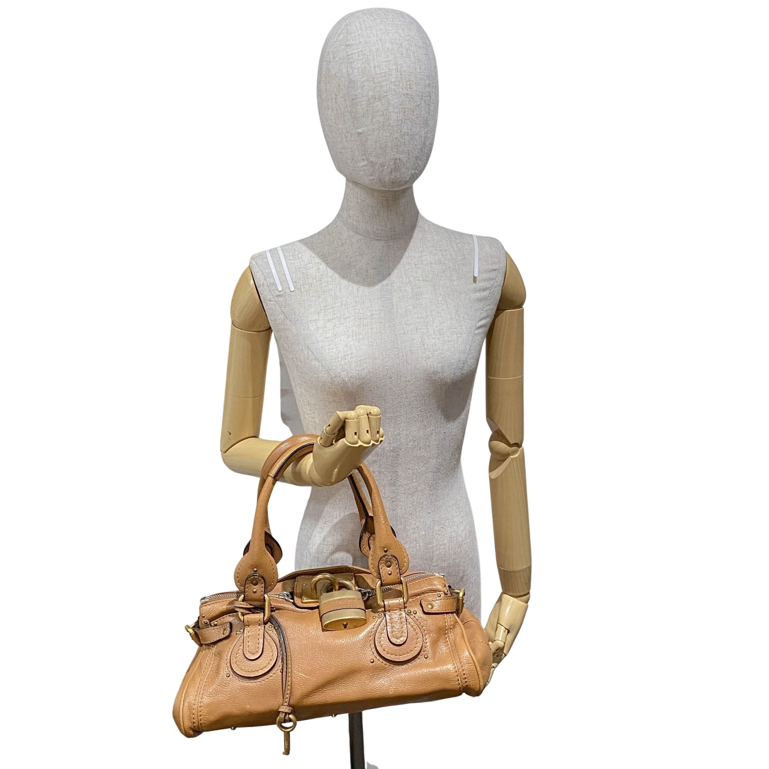 Paddington Brown Calfskin Leather Shoulder Bag