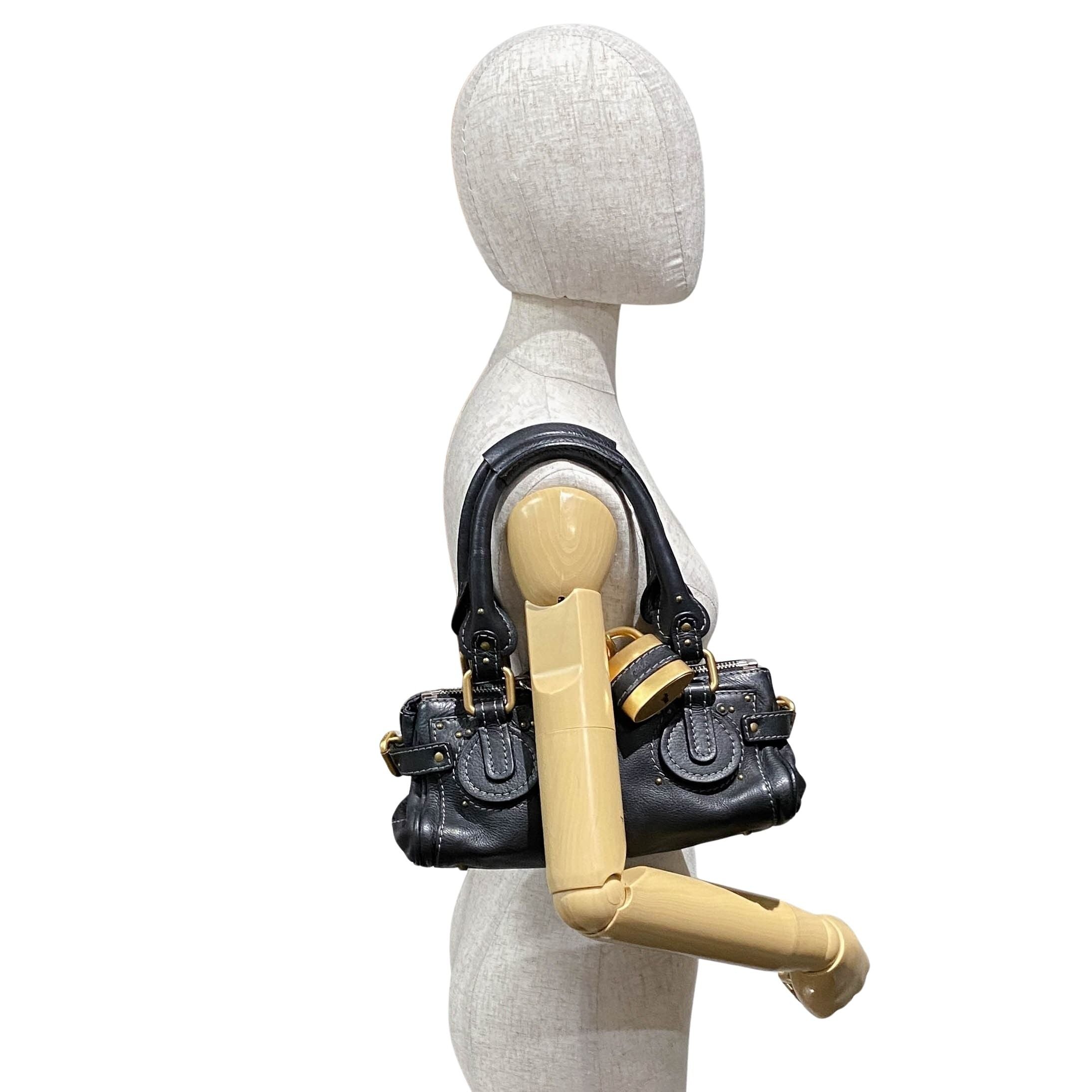 Mini Paddington Black Calfskin Shoulder Bag