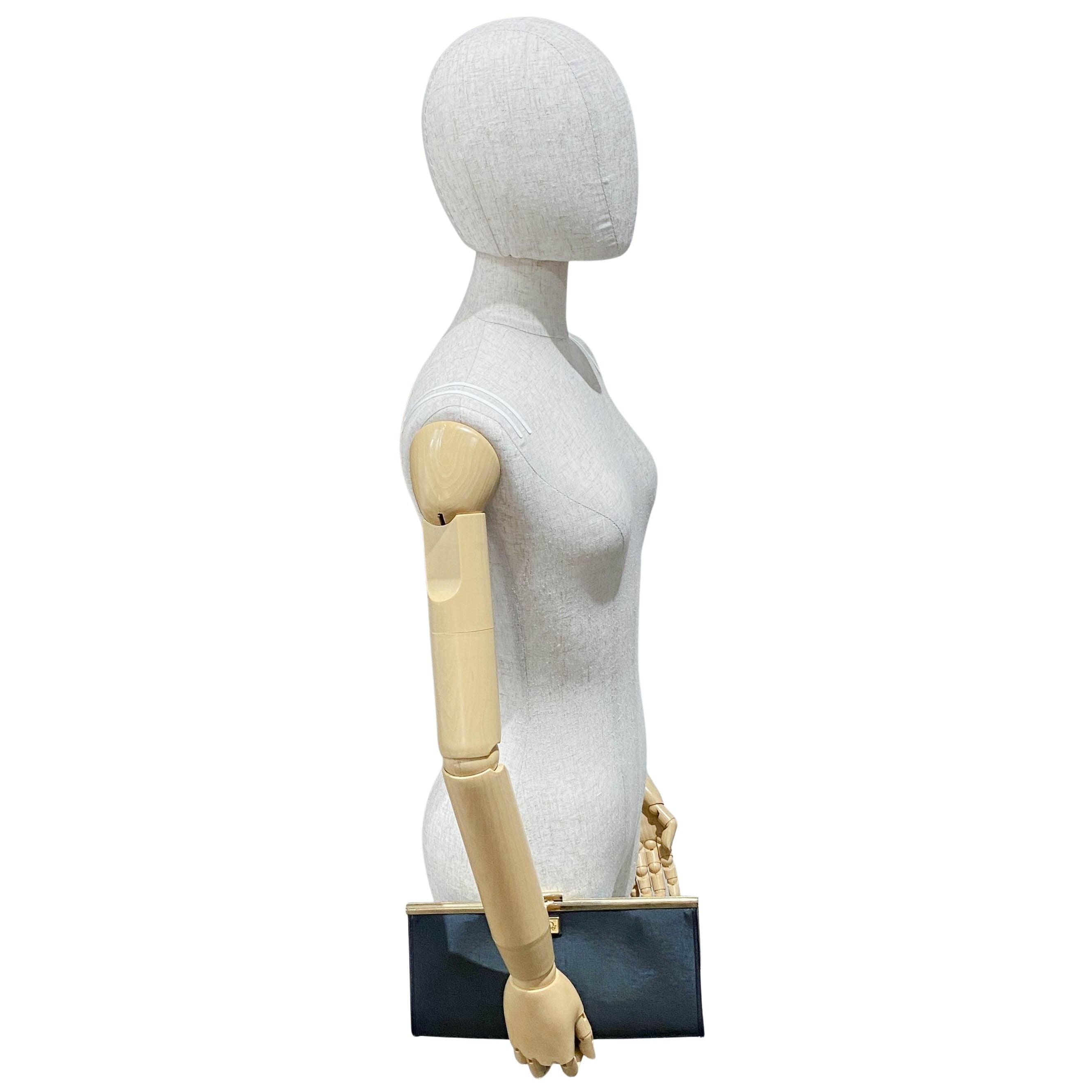 Vintage Black Canvas Hand Bag