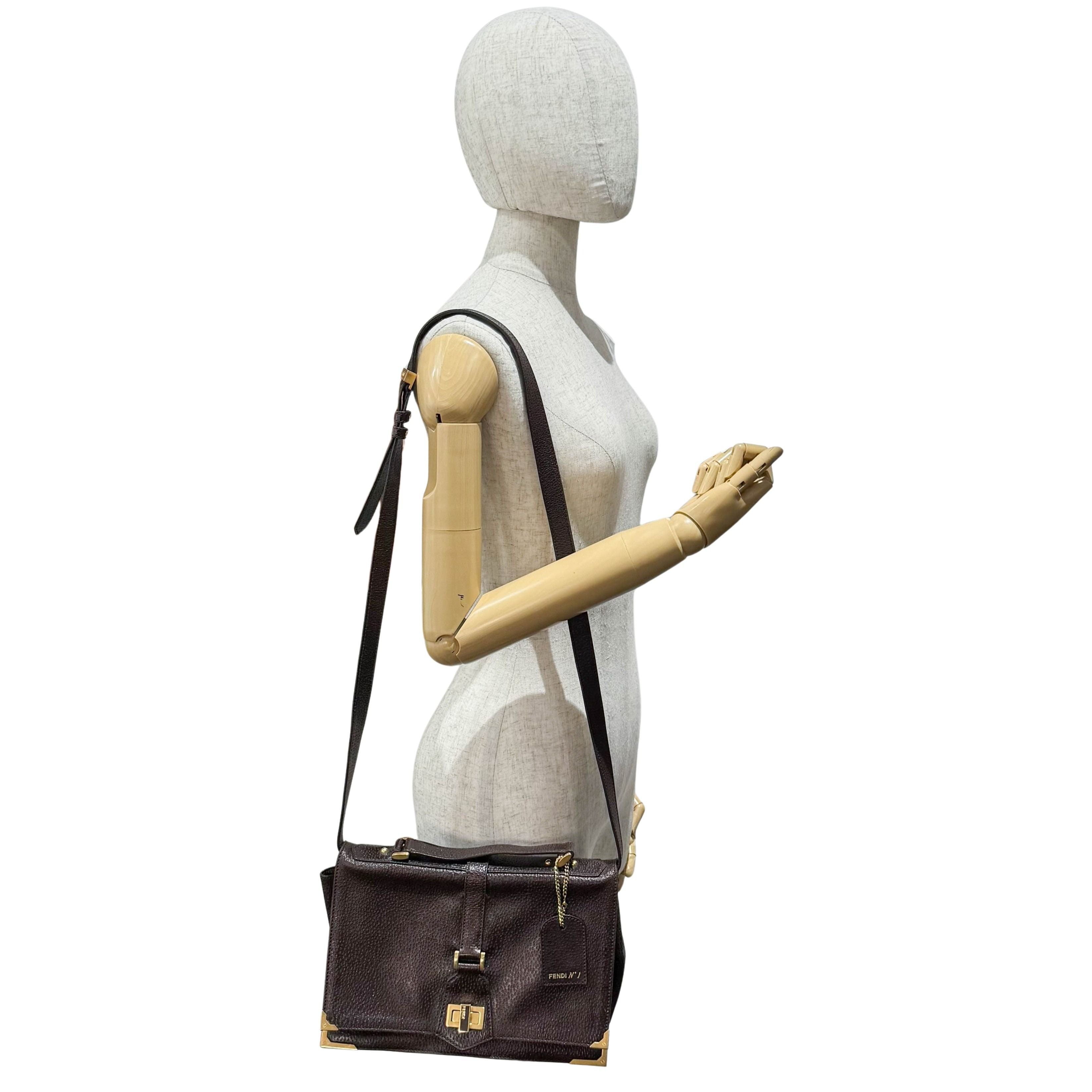 Vintage Brown Leather Shoulder Bag