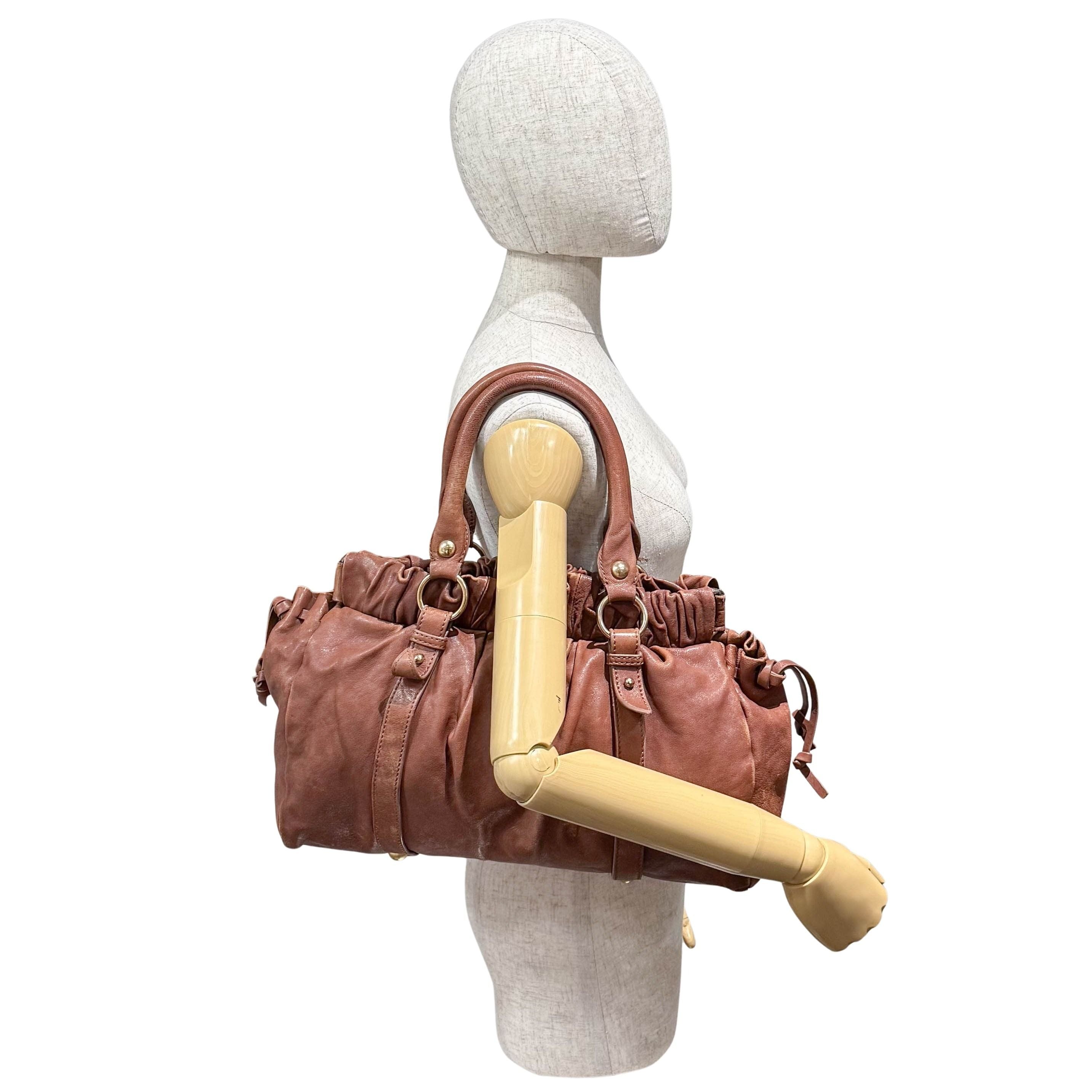 Vittelo Brown Leather Hand Bag