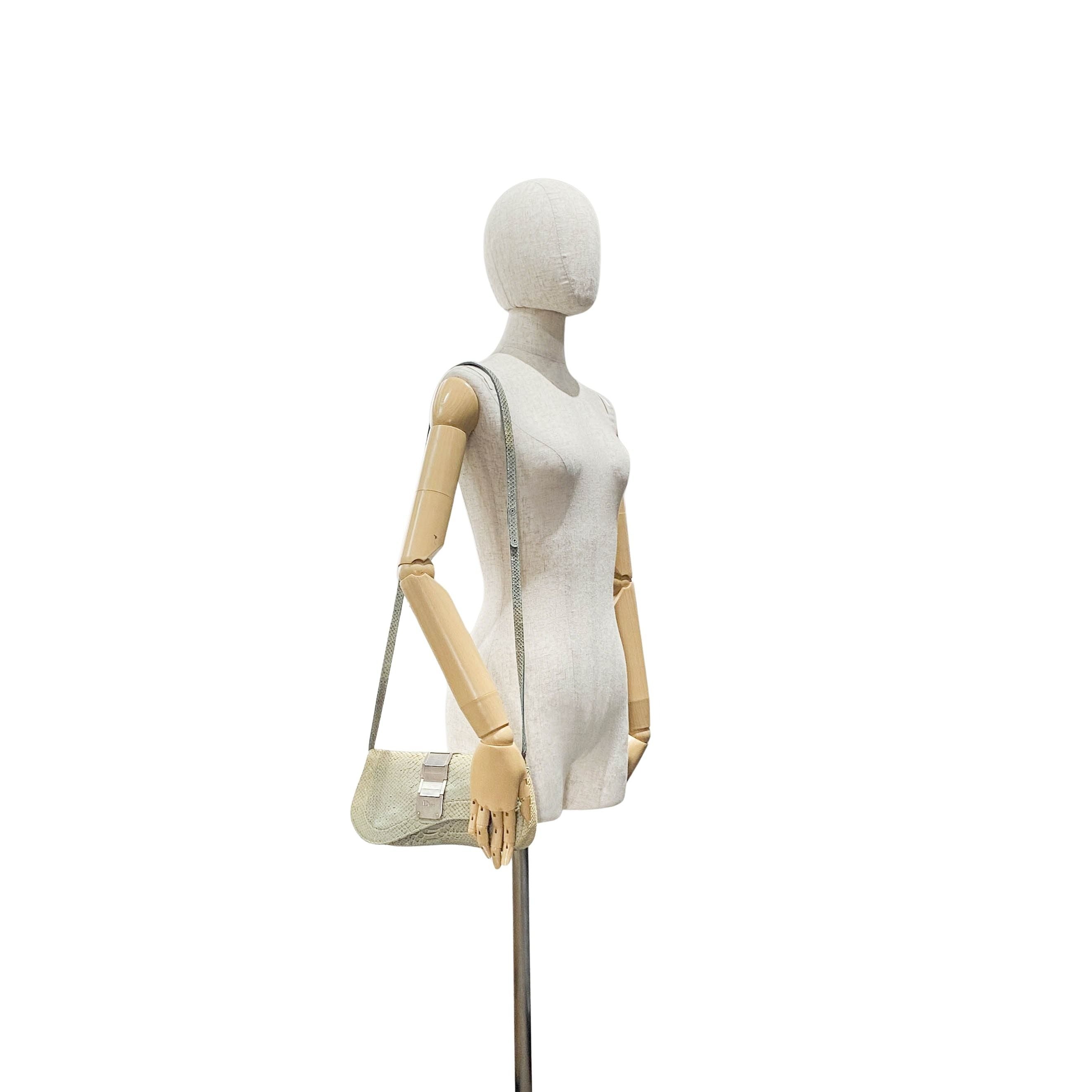 Saddle Light Grey Python Two Way Bag