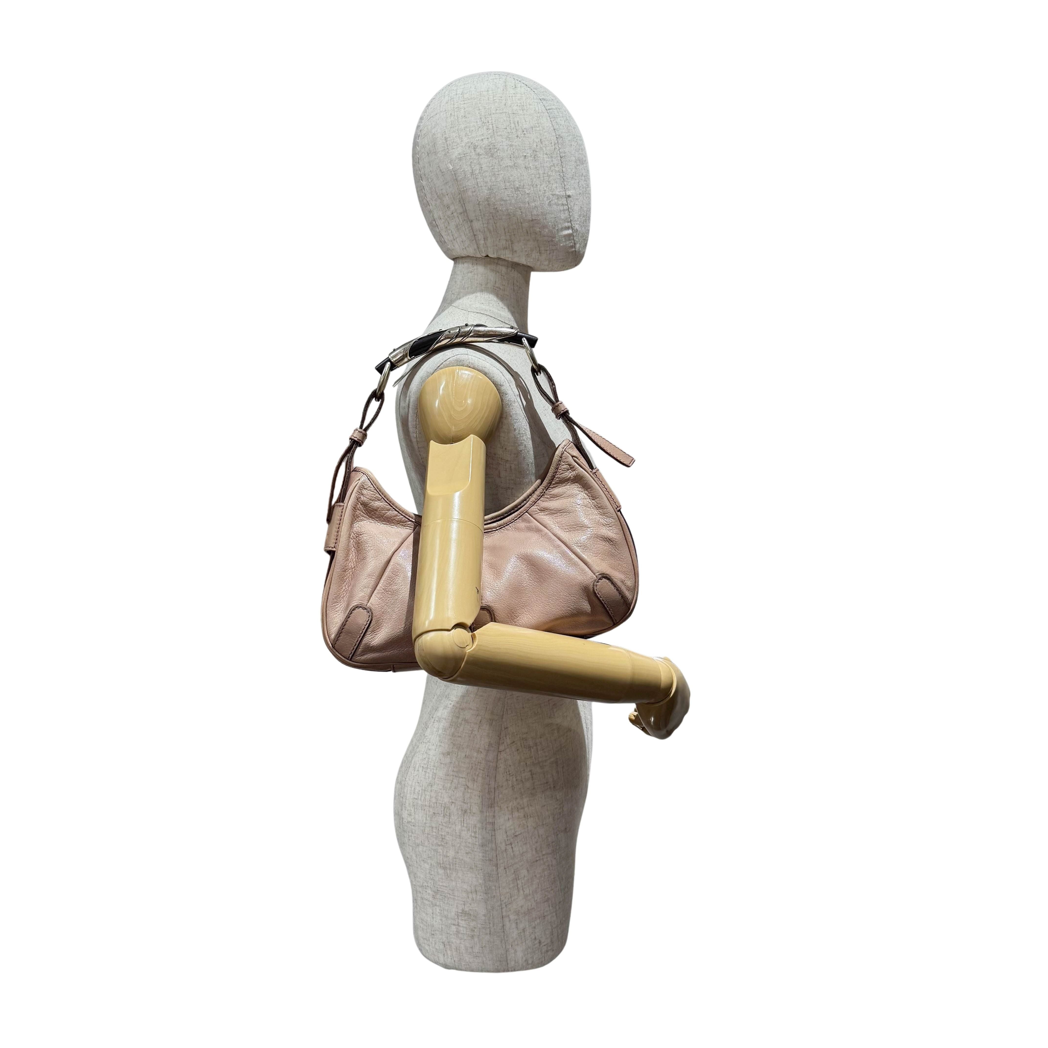 Mombasa Pink/Beige Leather Shoulder Bag