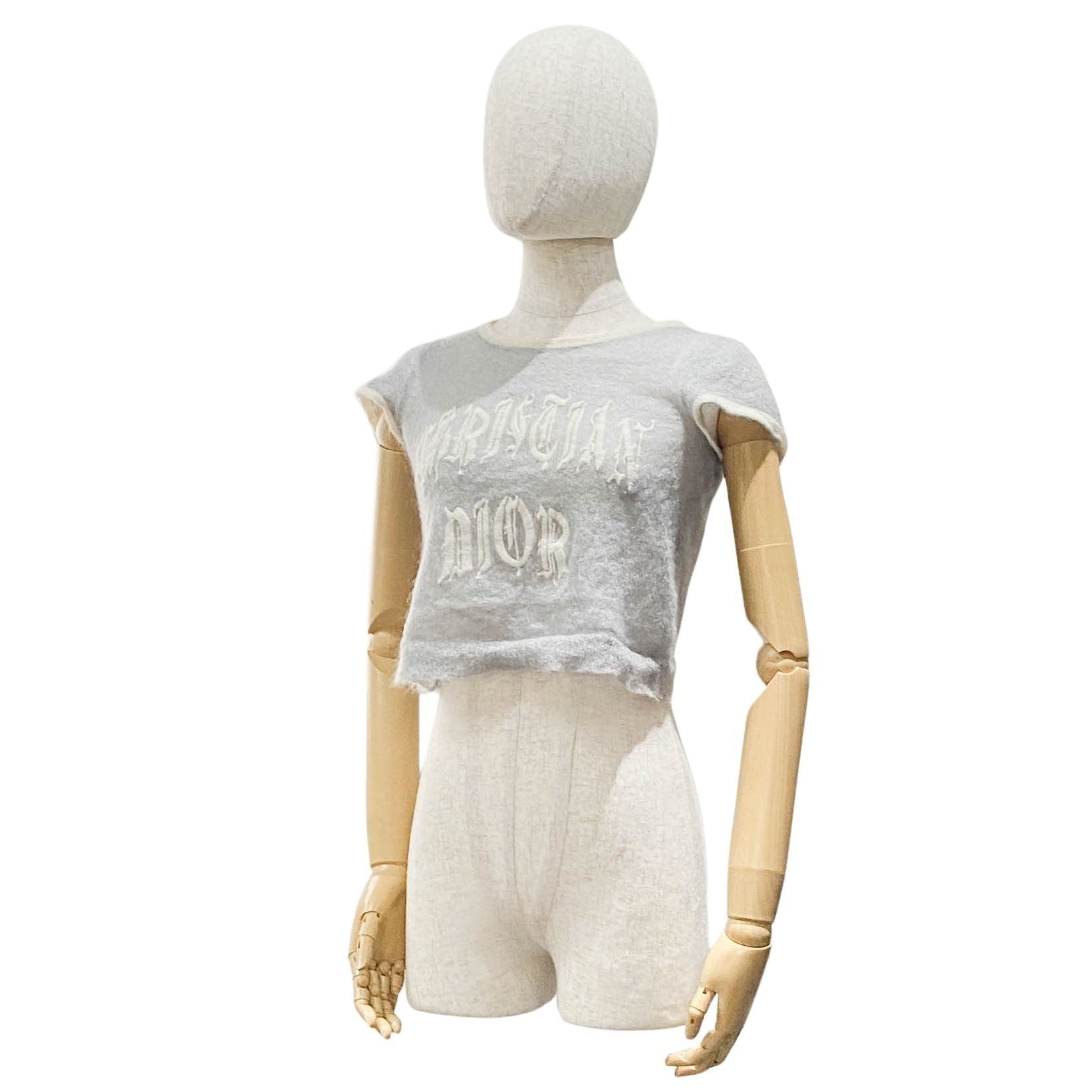 Grey Mohair Knit Cropped Sweater Size 4