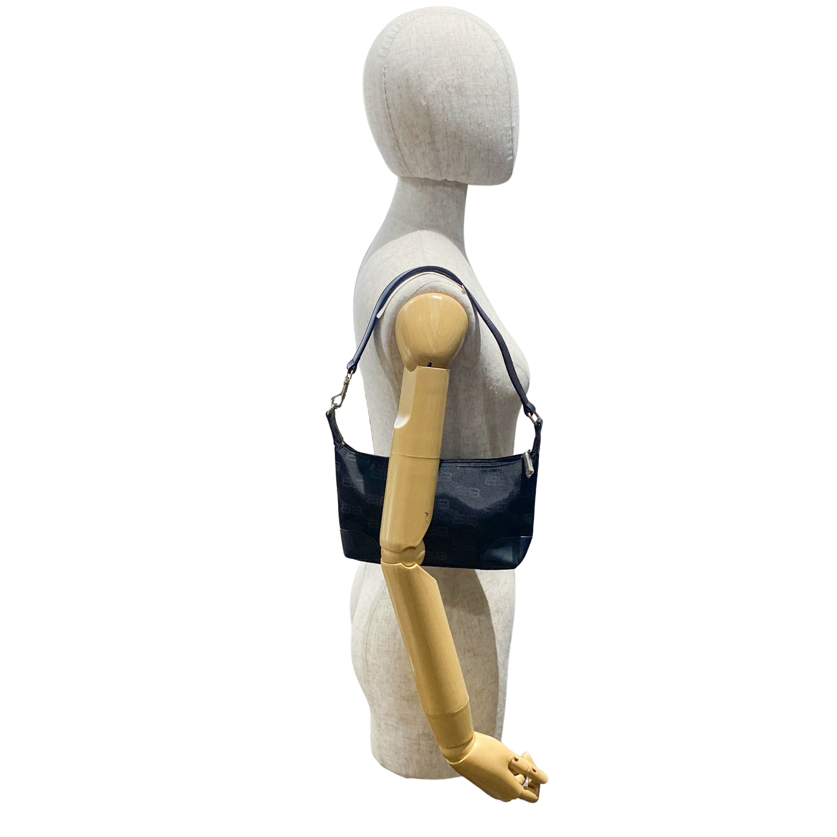 Monogram Black Canvas Shoulder Bag