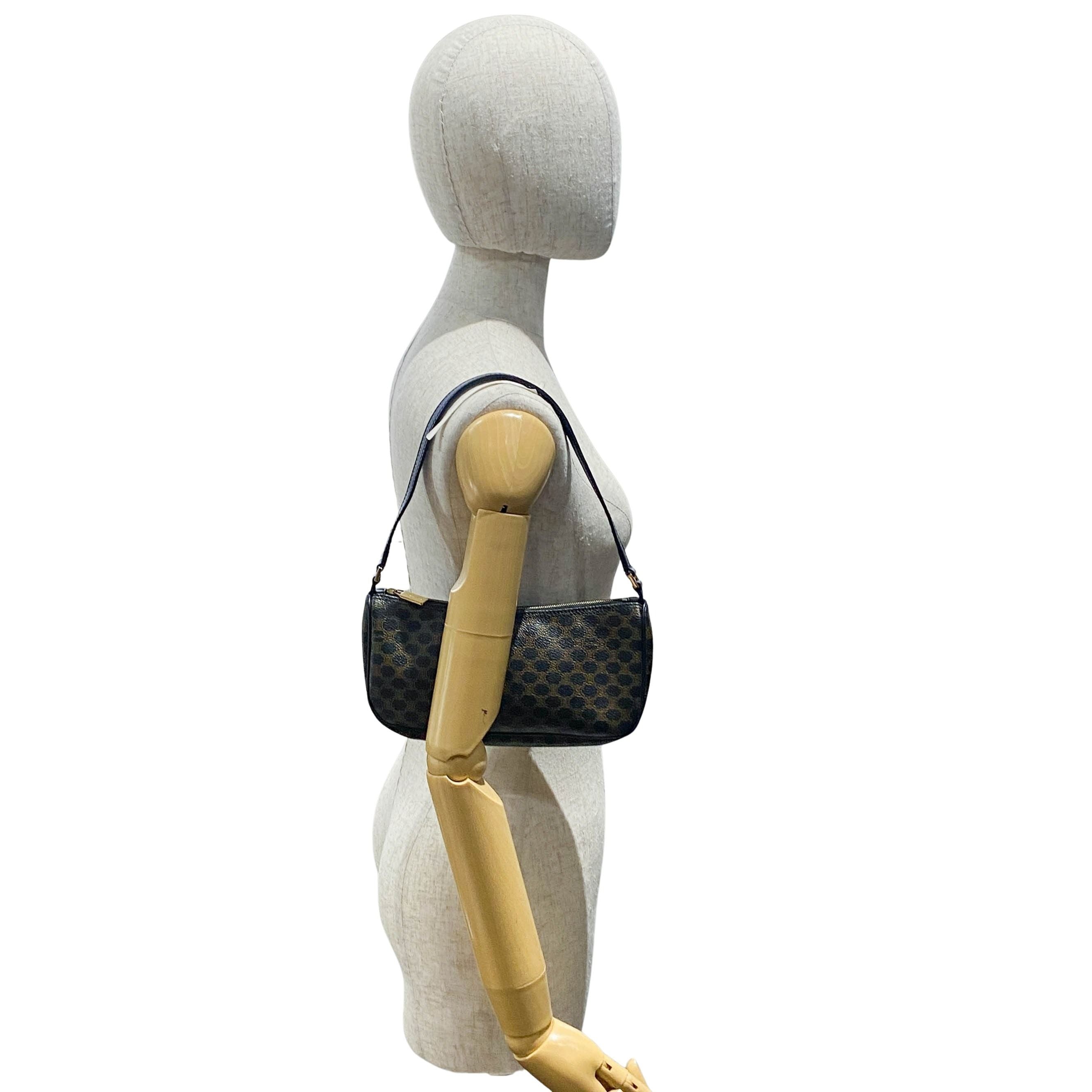 Macadam Small Black Coated Canvas Shoulder Bag