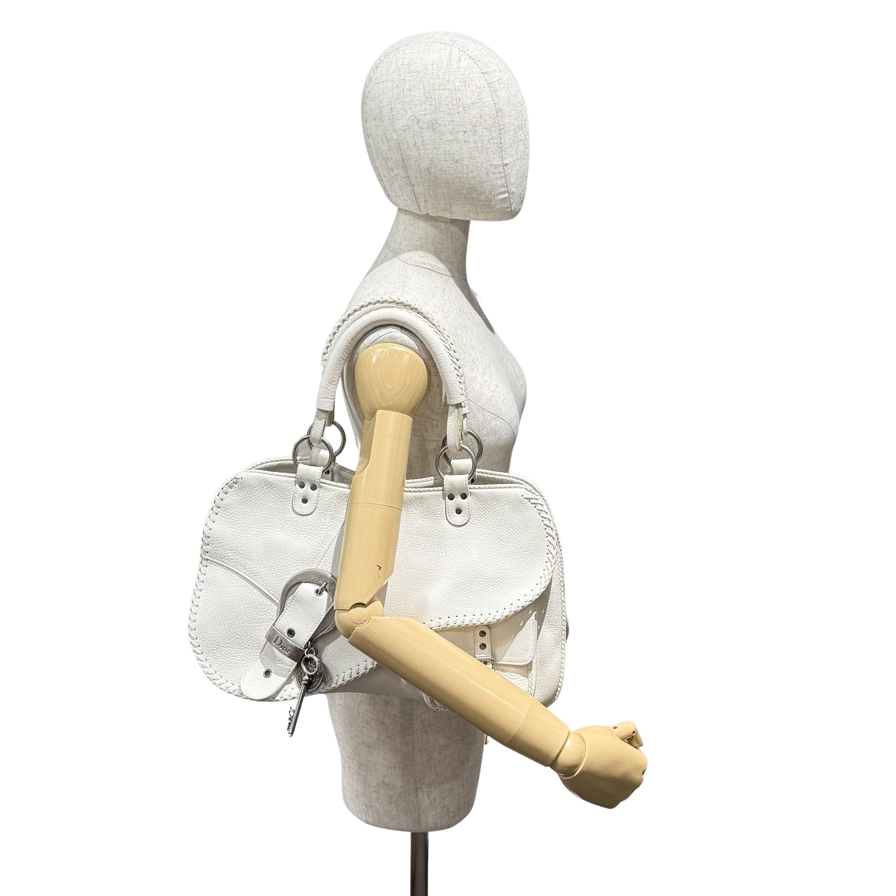 Gaucho White Leather Two Way Bag