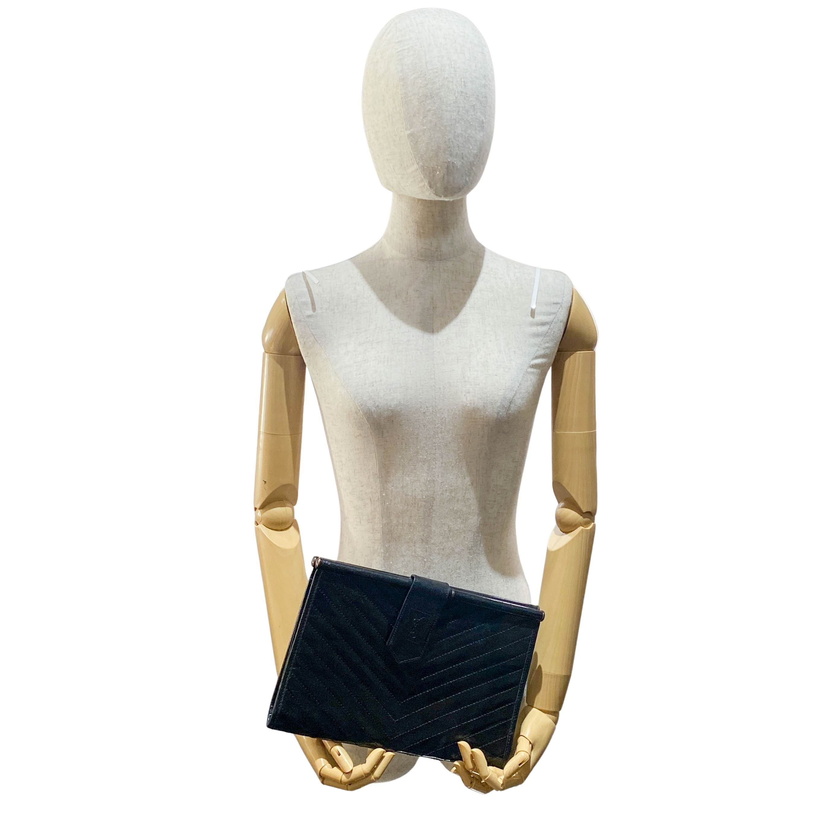 Black Leather Clutch Bag