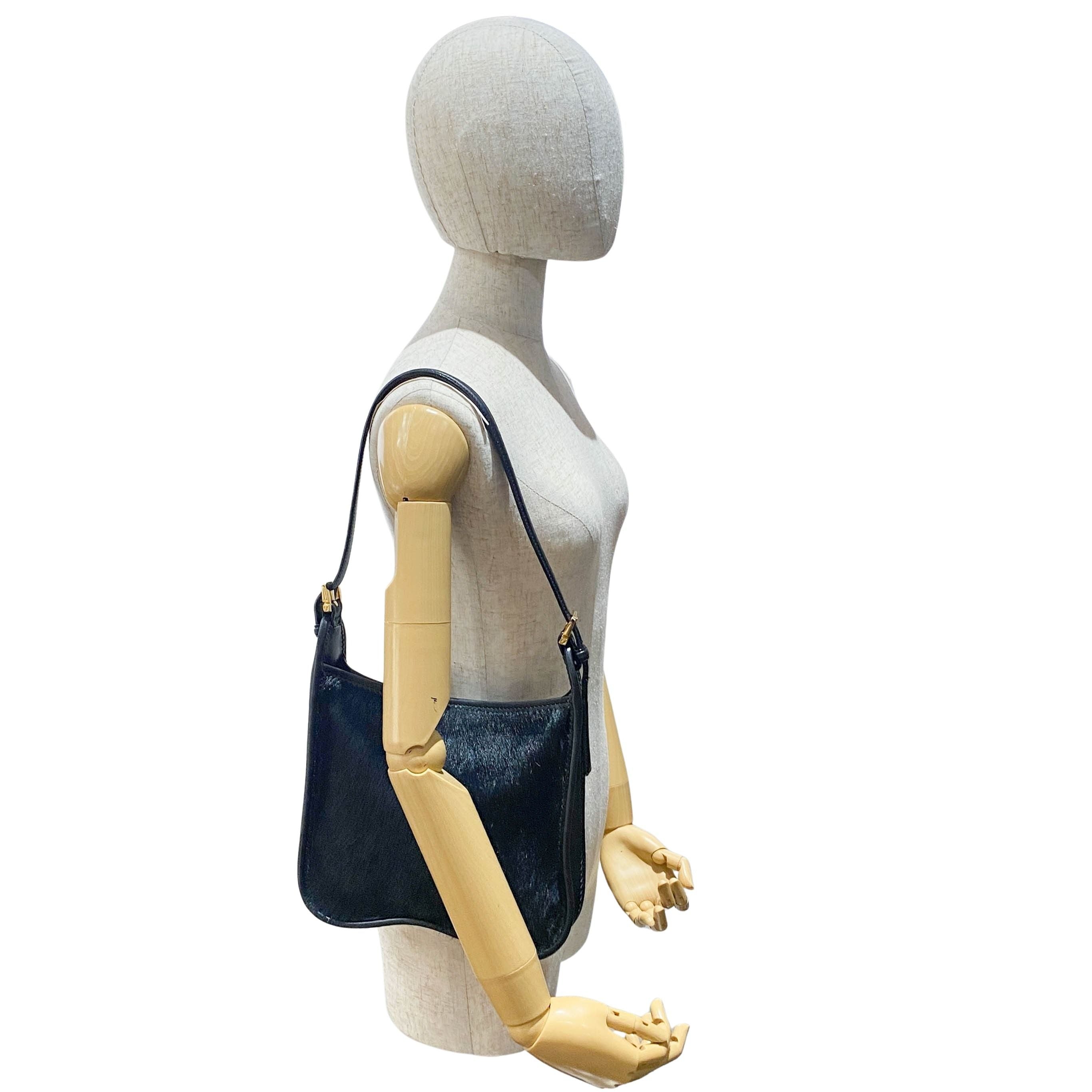 Black Pony Hair Shoulder Bag