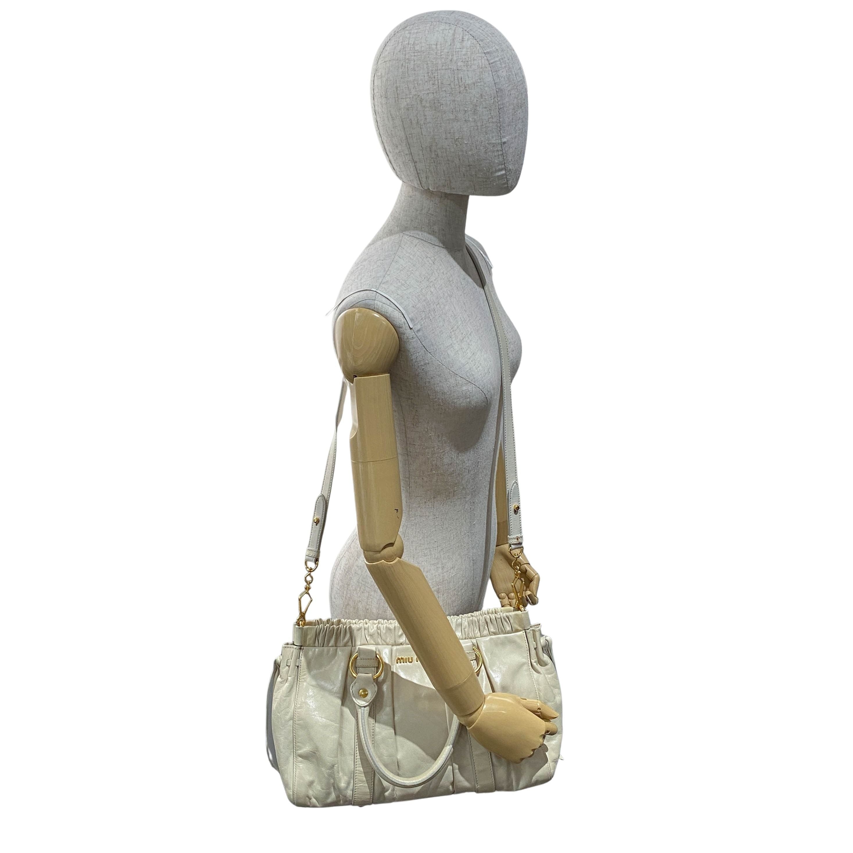 Vitello Light Green Calfskin Leather Two Way Bag