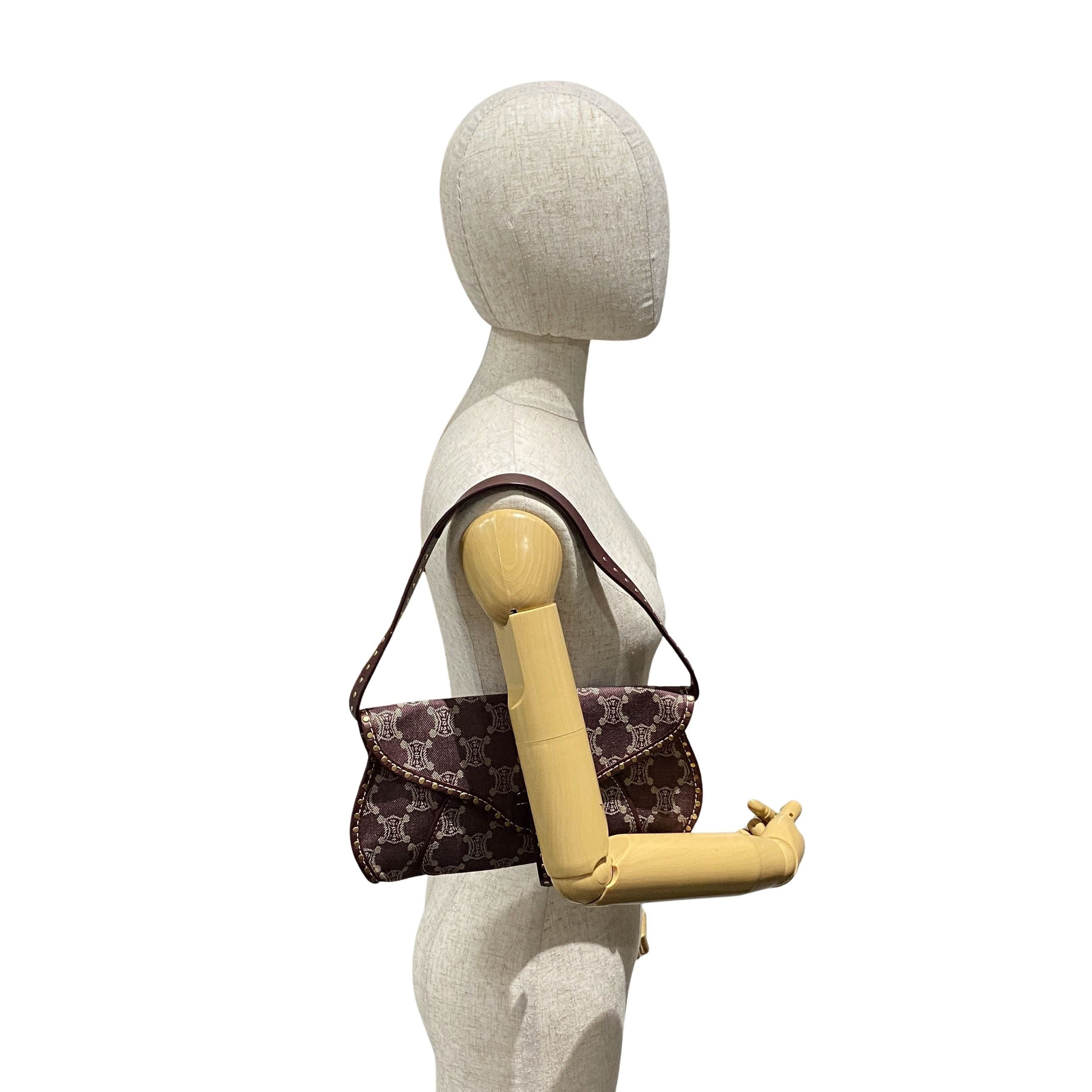 Macadam Triomphe Canvas Burgundy Shoulder Bag