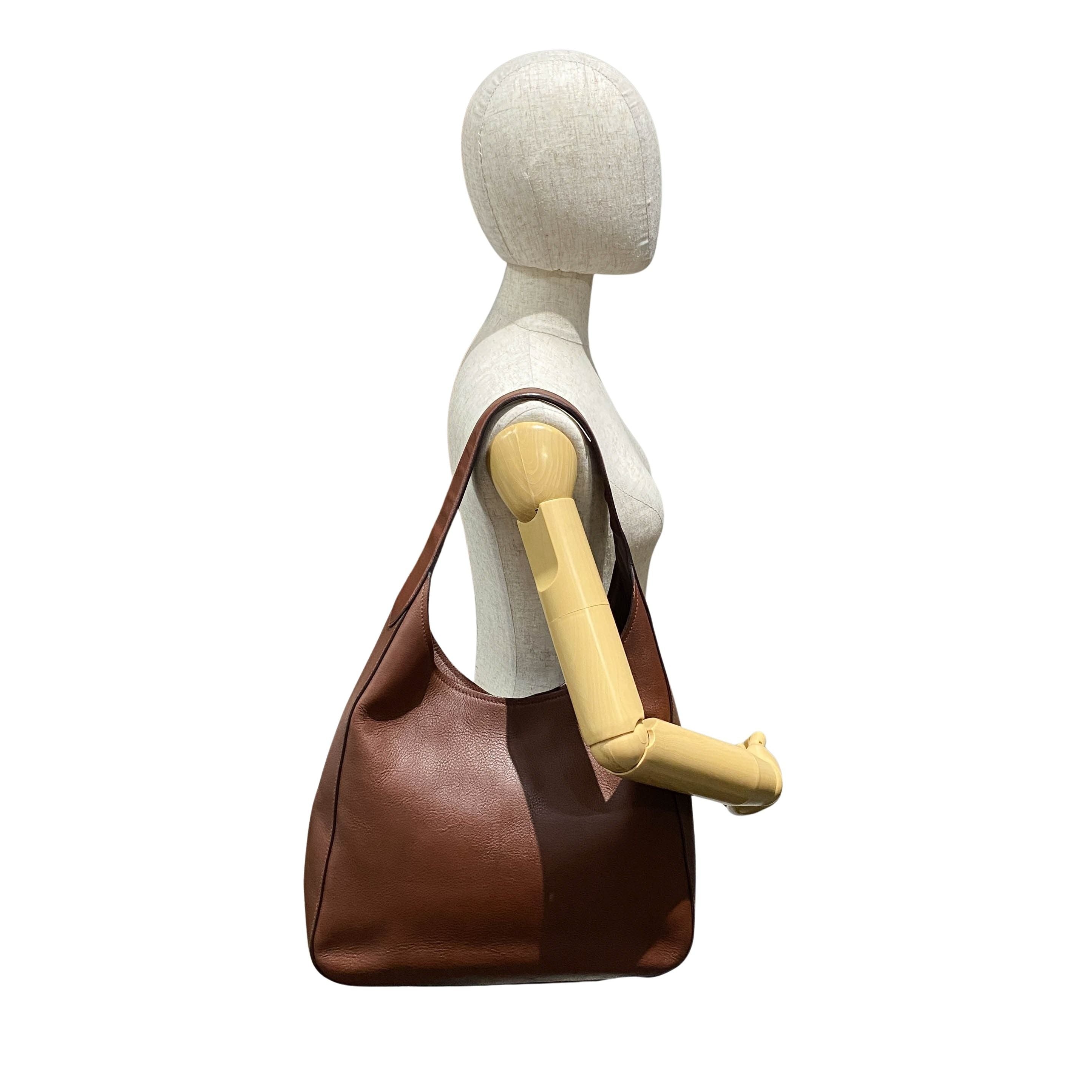 Dark Brown Leather Hobo Bag