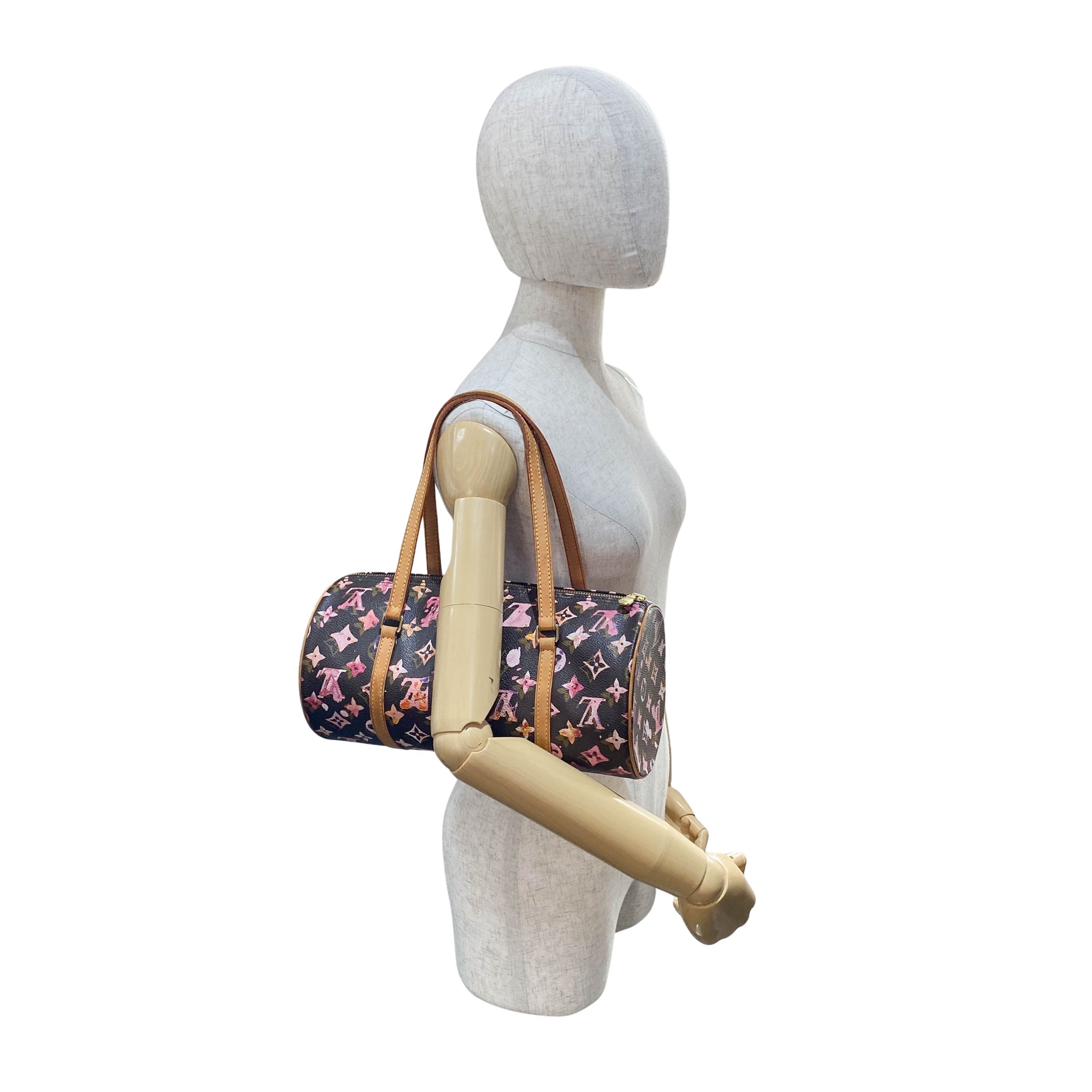 Papillon Watercolour Monogram Brown Canvas Shoulder Bag