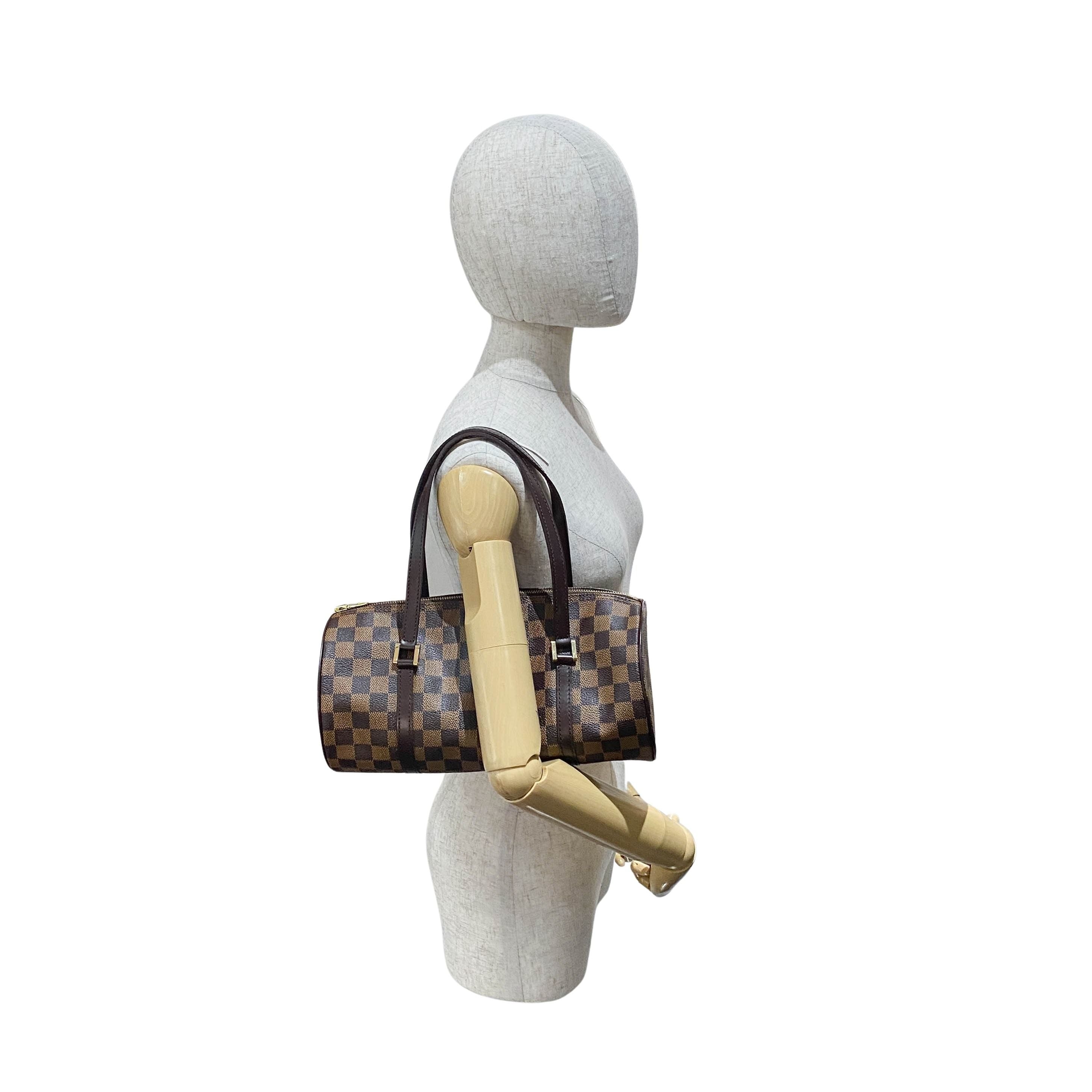 Papillon Damier Brown Canvas Shoulder Bag