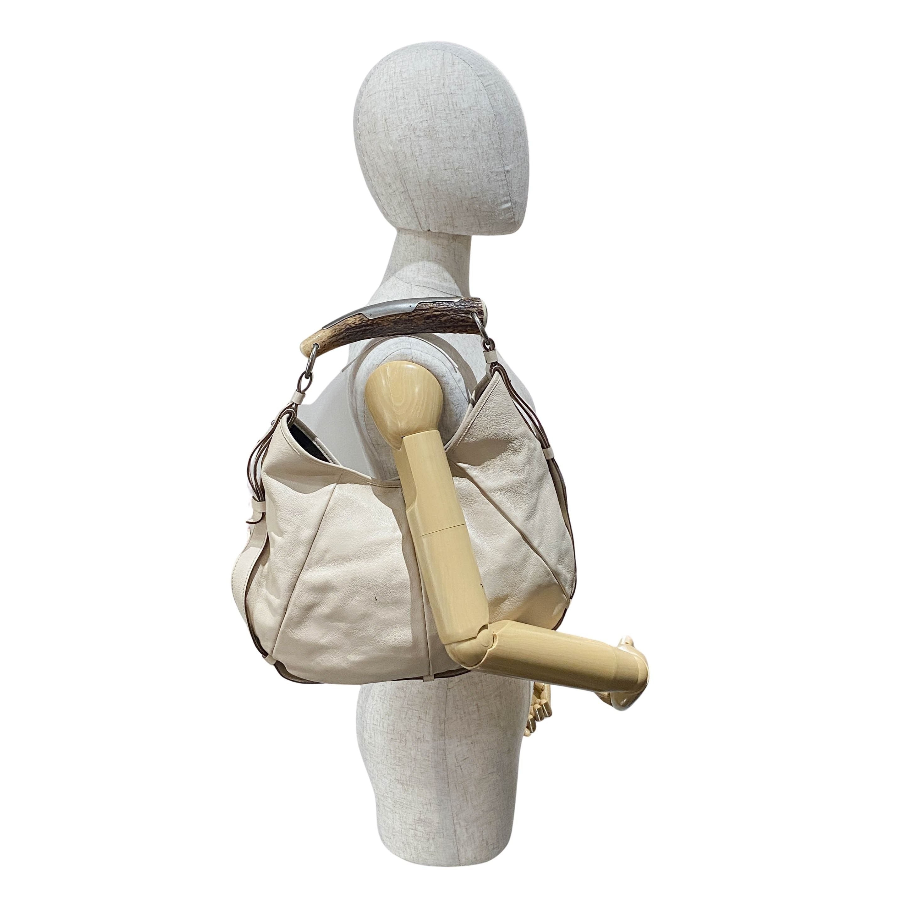 Mombasa Beige Leather Shoulder Bag