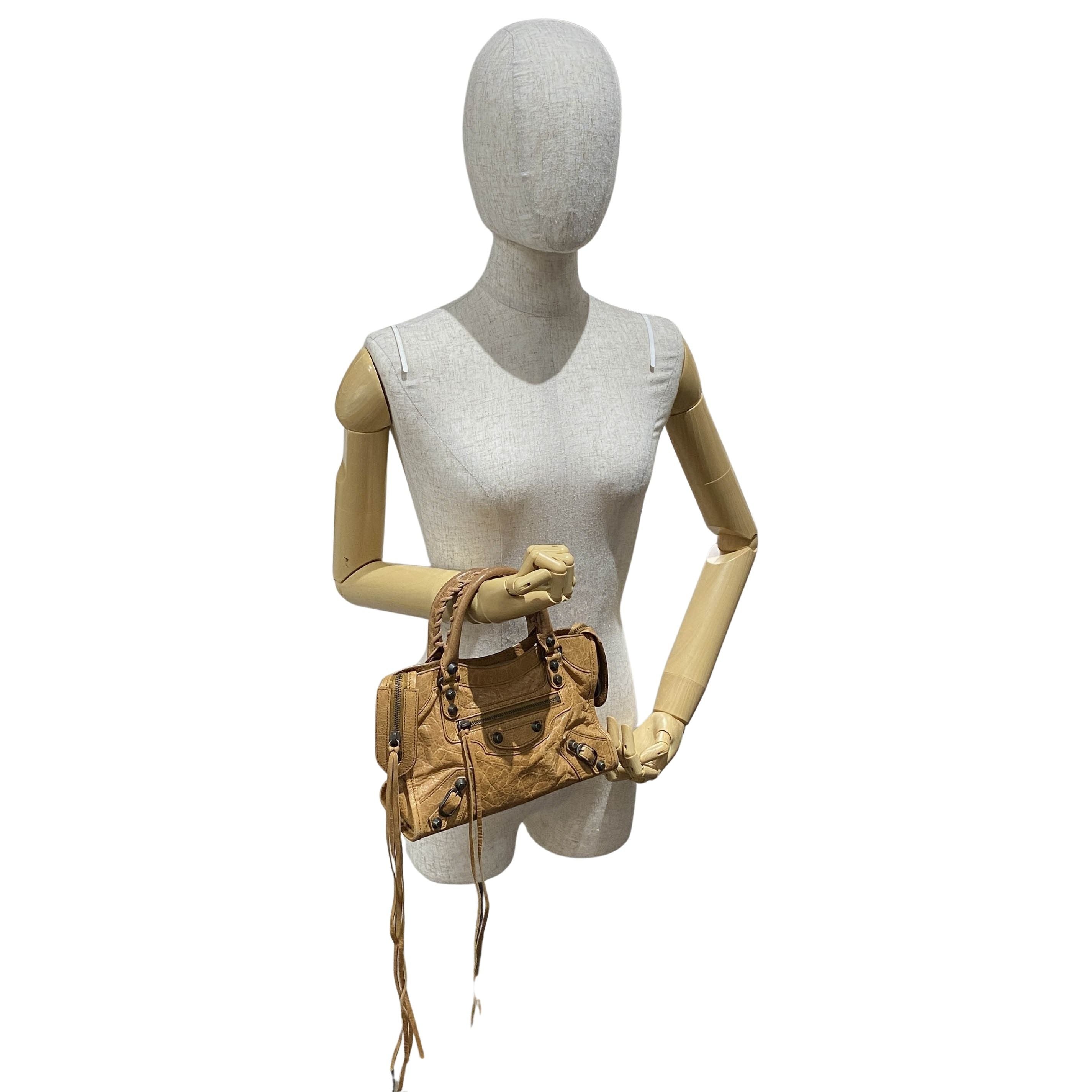 The City Mini Brown Calfskin Leather Handbag