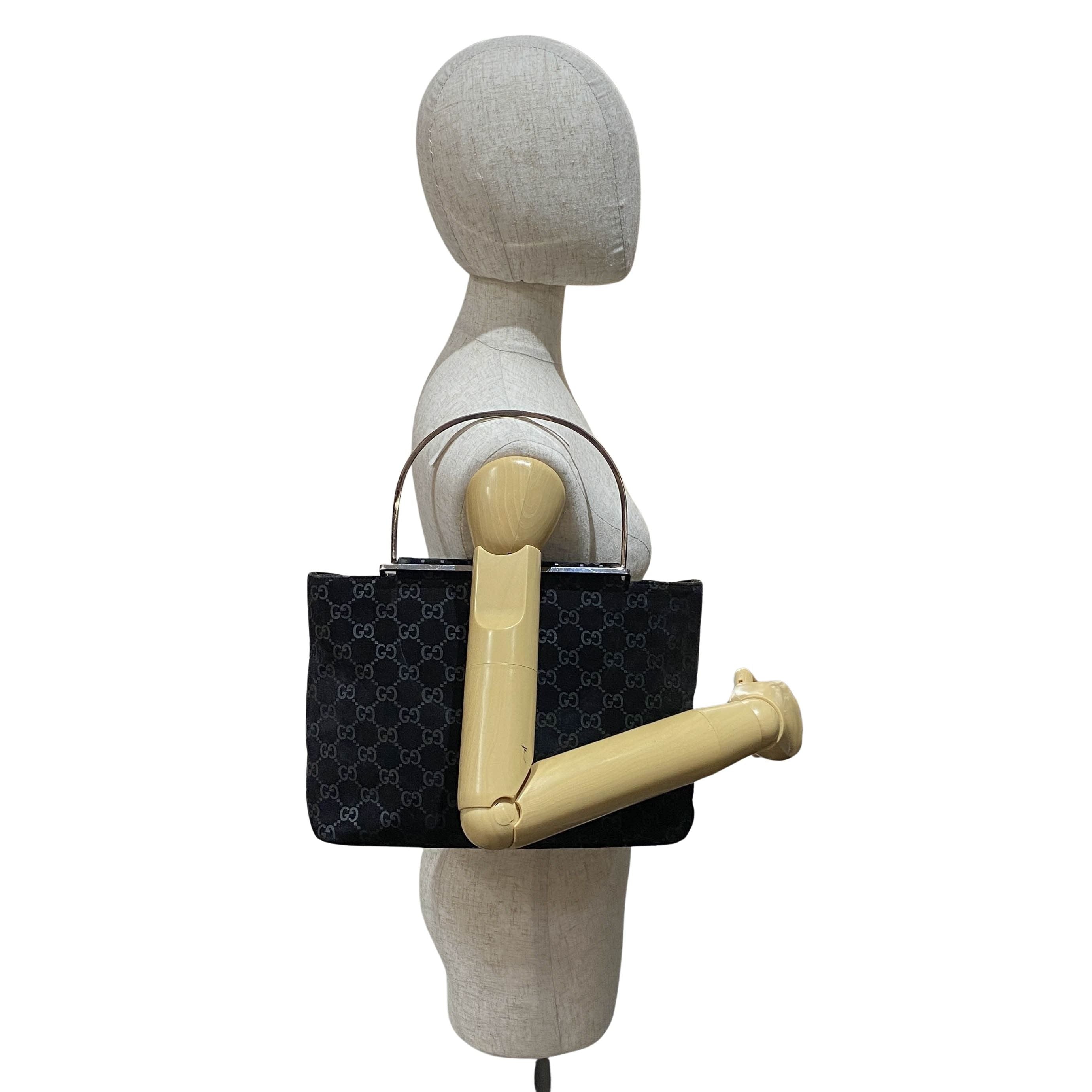 GG Black Suede Handbag