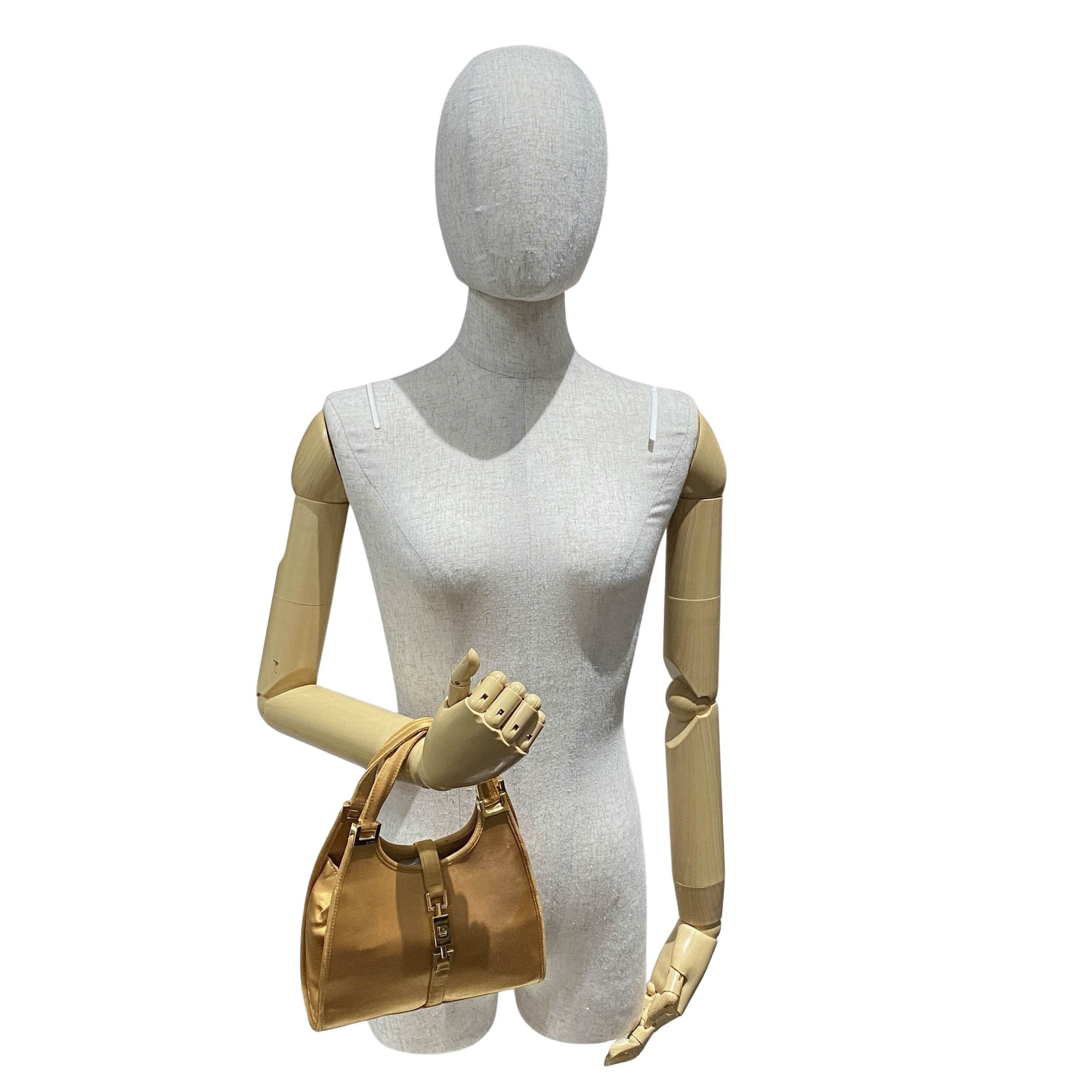 Mini Jackie Gold Satin Handbag
