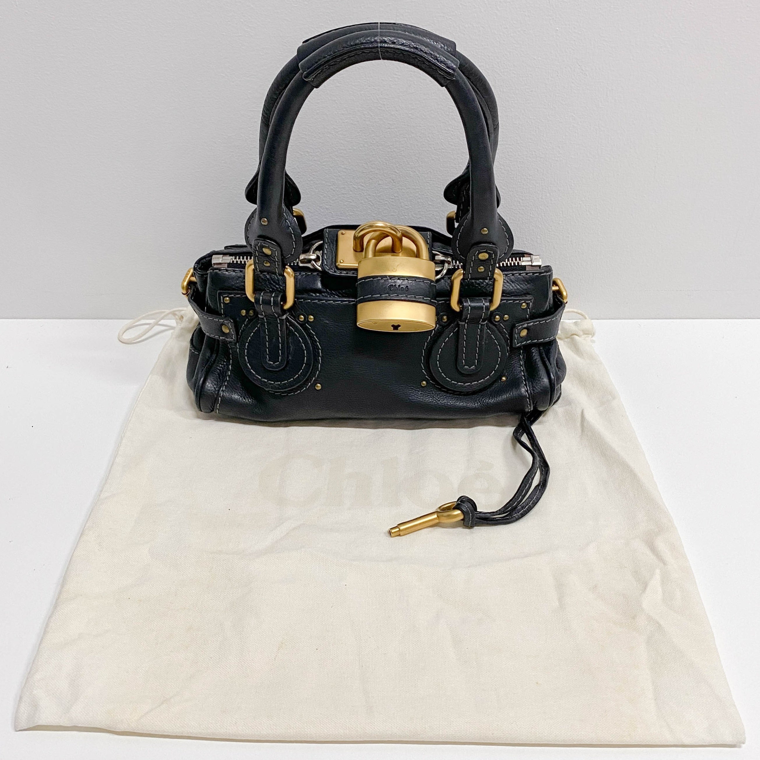 Mini Paddington Black Calfskin Shoulder Bag