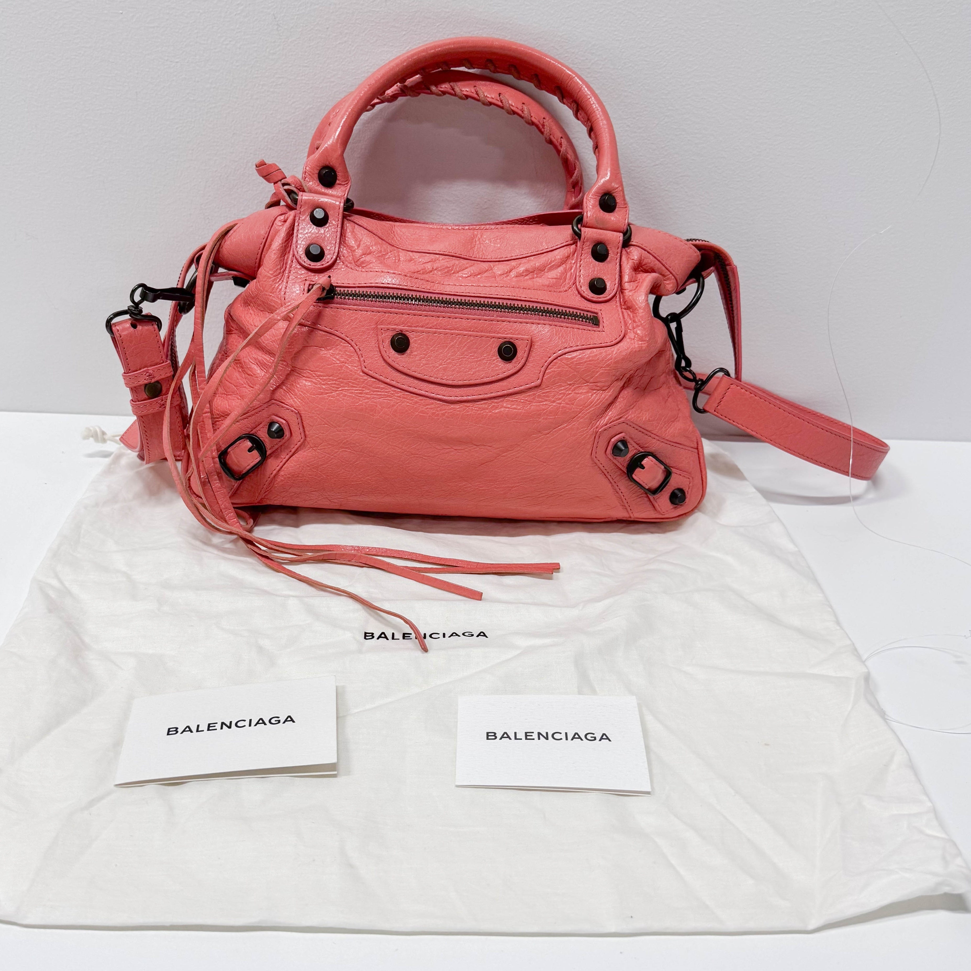 The City Pink  Leather Two Way Bag