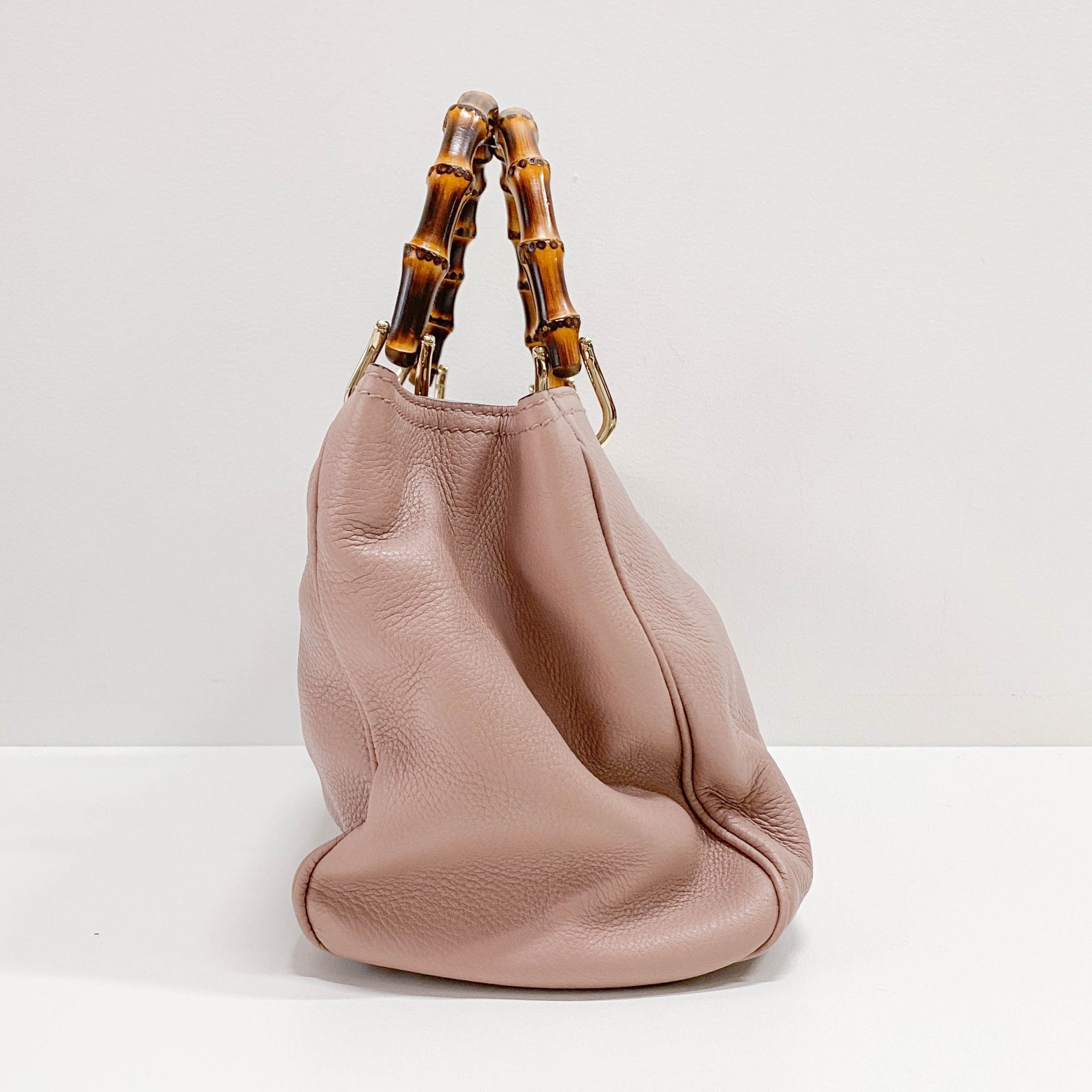 Bamboo Shopper Pink Leather Two Way Bag