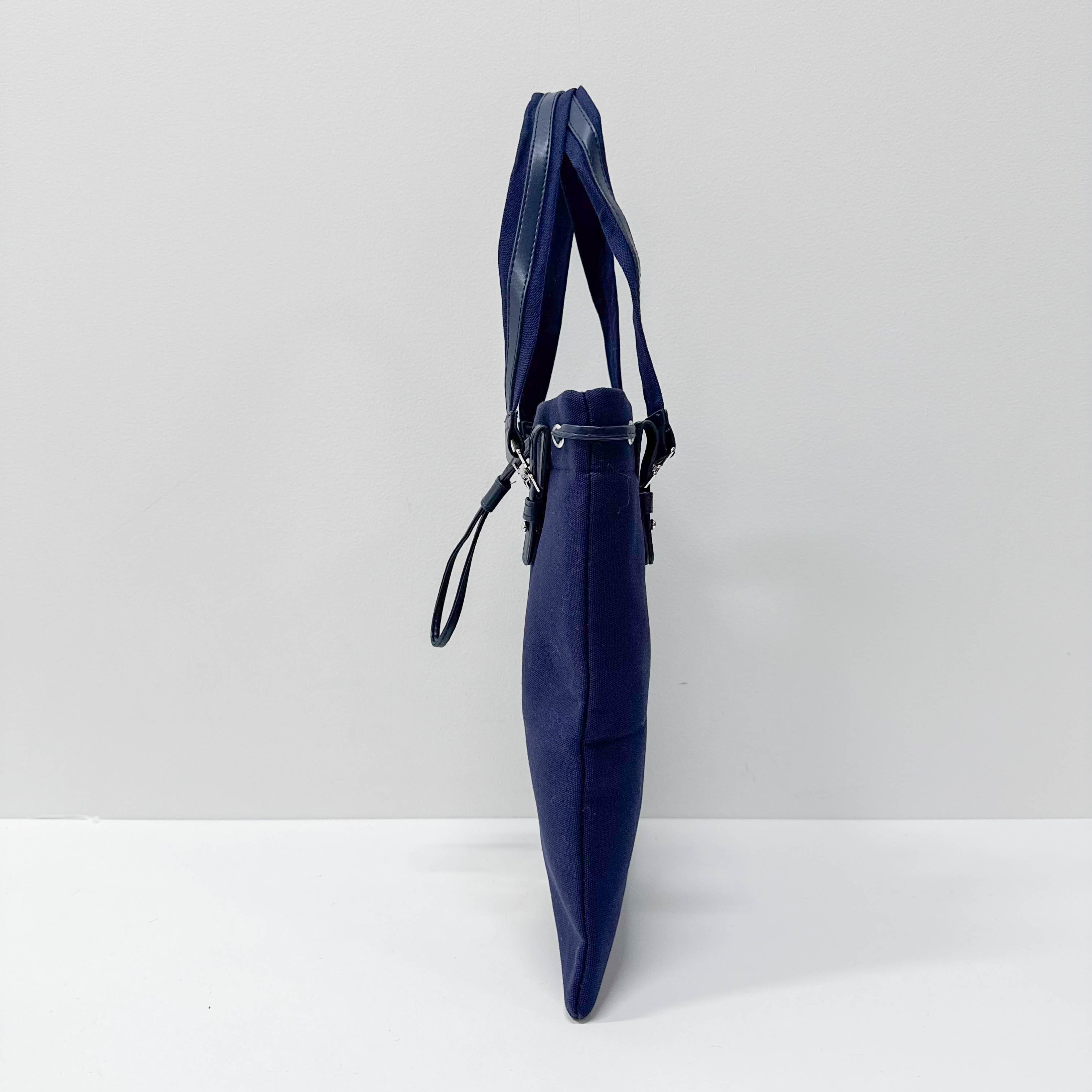 Navy Blue Cotton Tote Bag