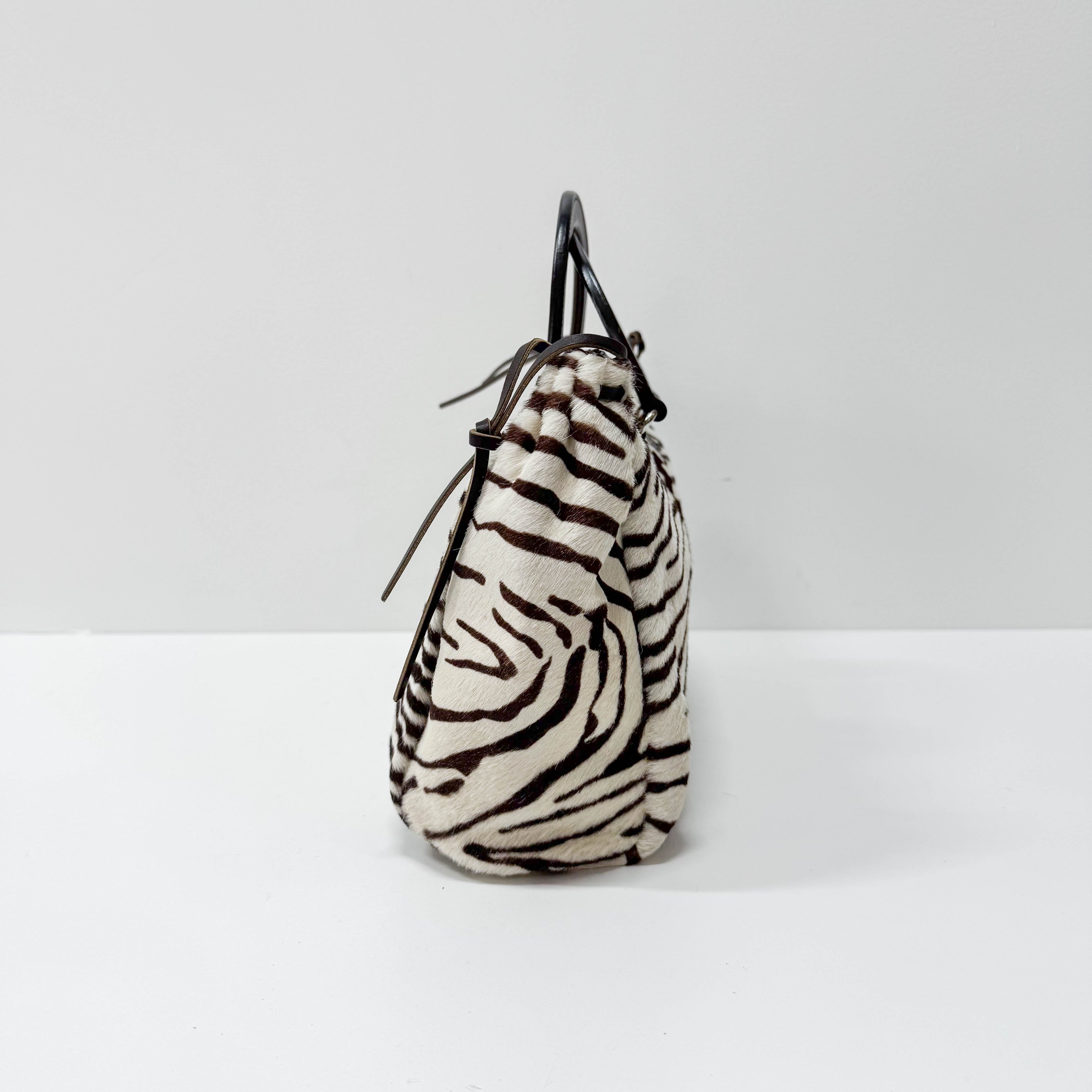 Pony Hair Zebra Print Totes